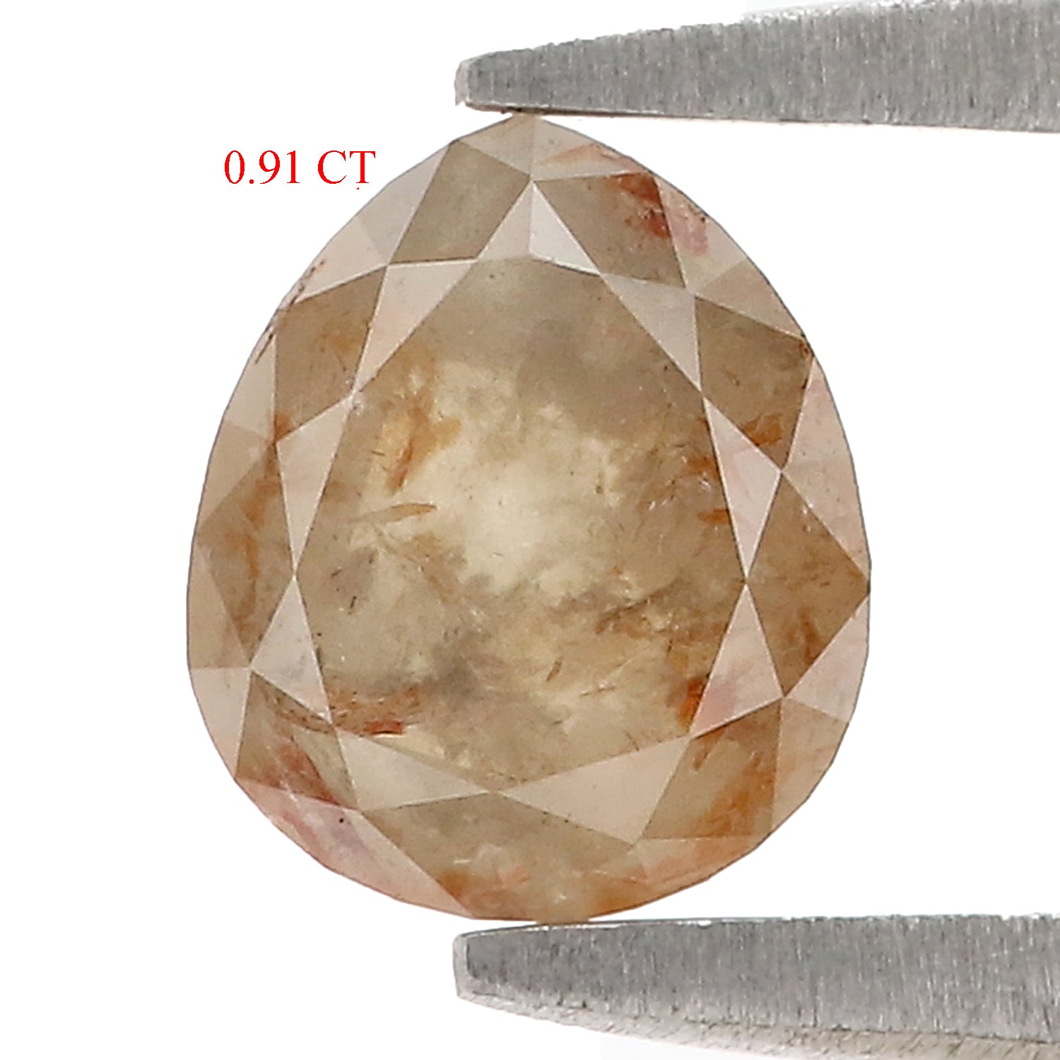 Natural Pear Diamond 0.91 CT Loose Rose Cut Brown Stone 6.30 MM Rustic Diamond For Custom Engagement Ring L3627