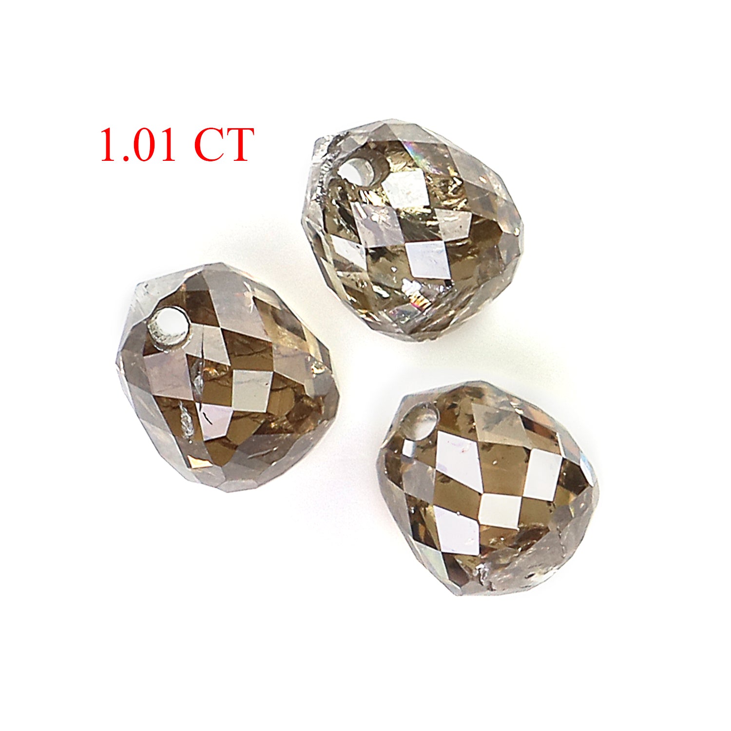 1.01 Ct Natural Loose Briolette Shape Diamond Brown Color Drop Diamond 3.70 MM Natural Loose Brown Color Briolette Rose Cut Diamond LQ9889