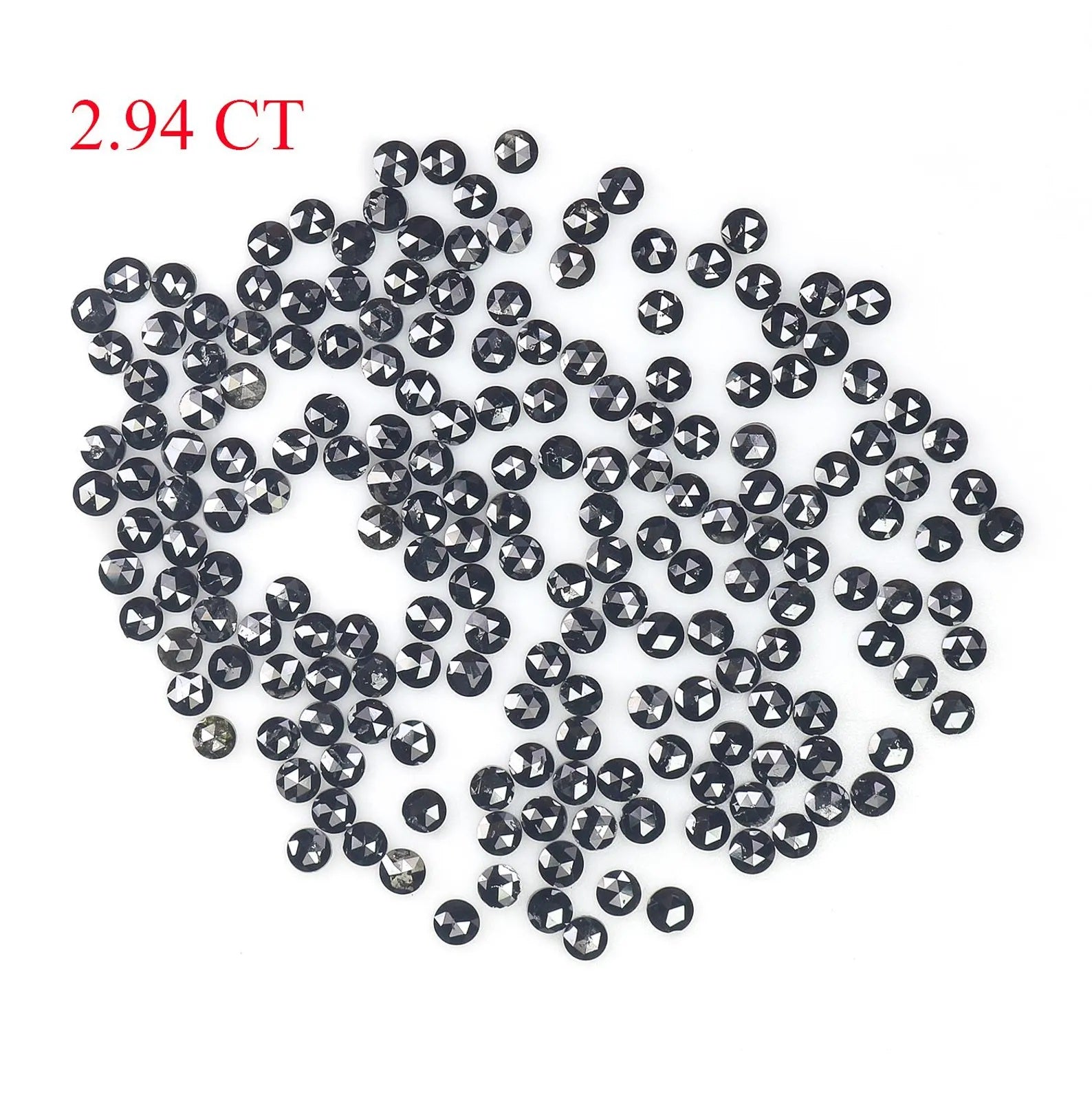 2.94 CT Natural Loose Round Shape Diamond Black Color Round Diamond 1.55 MM Natural Loose Diamond Black Color Round Rose Cut Diamond NQ1821