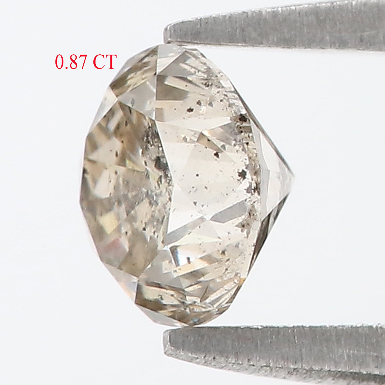 0.87 CT Natural Loose Round Shape Diamond Brown Color Round Cut Diamond 5.75 MM Natural Salt And Pepper Round Brilliant Cut Diamond LQ9364