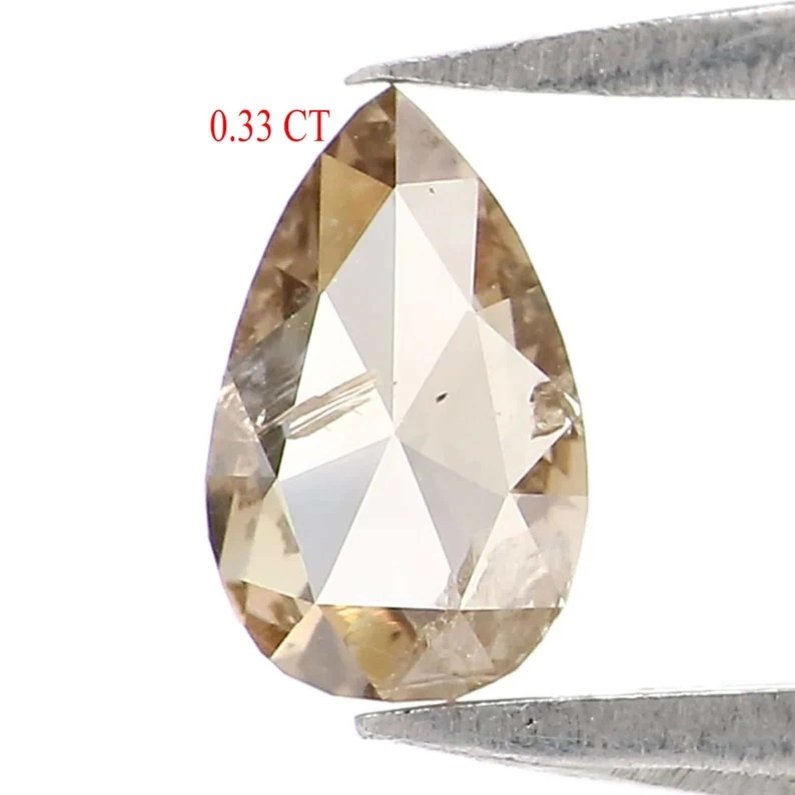 0.33 CT Natural Loose Pear Shape Diamond Brown Color Pear Cut Diamond 6.10 MM Natural Loose Diamond Brown Color Pear Rose Cut Diamond NQ6996