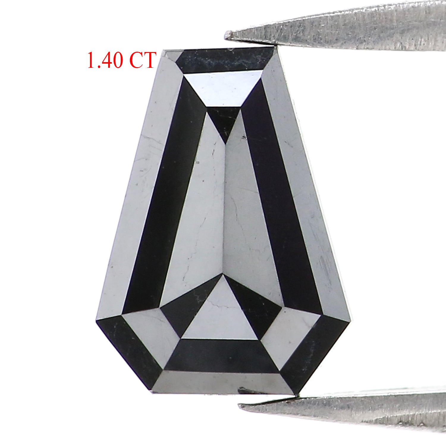 1.40 CT Natural Loose Coffin Shape Diamond Black Color Coffin Cut Diamond 8.40 MM Natural Loose Black Diamond Coffin Rose Cut Diamond LC02