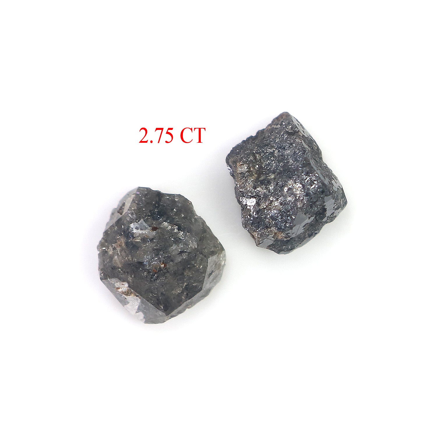 2.75 CT Natural Loose Rough Shape Diamond Salt And Pepper Rough Diamond 6.25 MM Natural Black Grey Color Rough Irregular Cut Diamond KQ2467