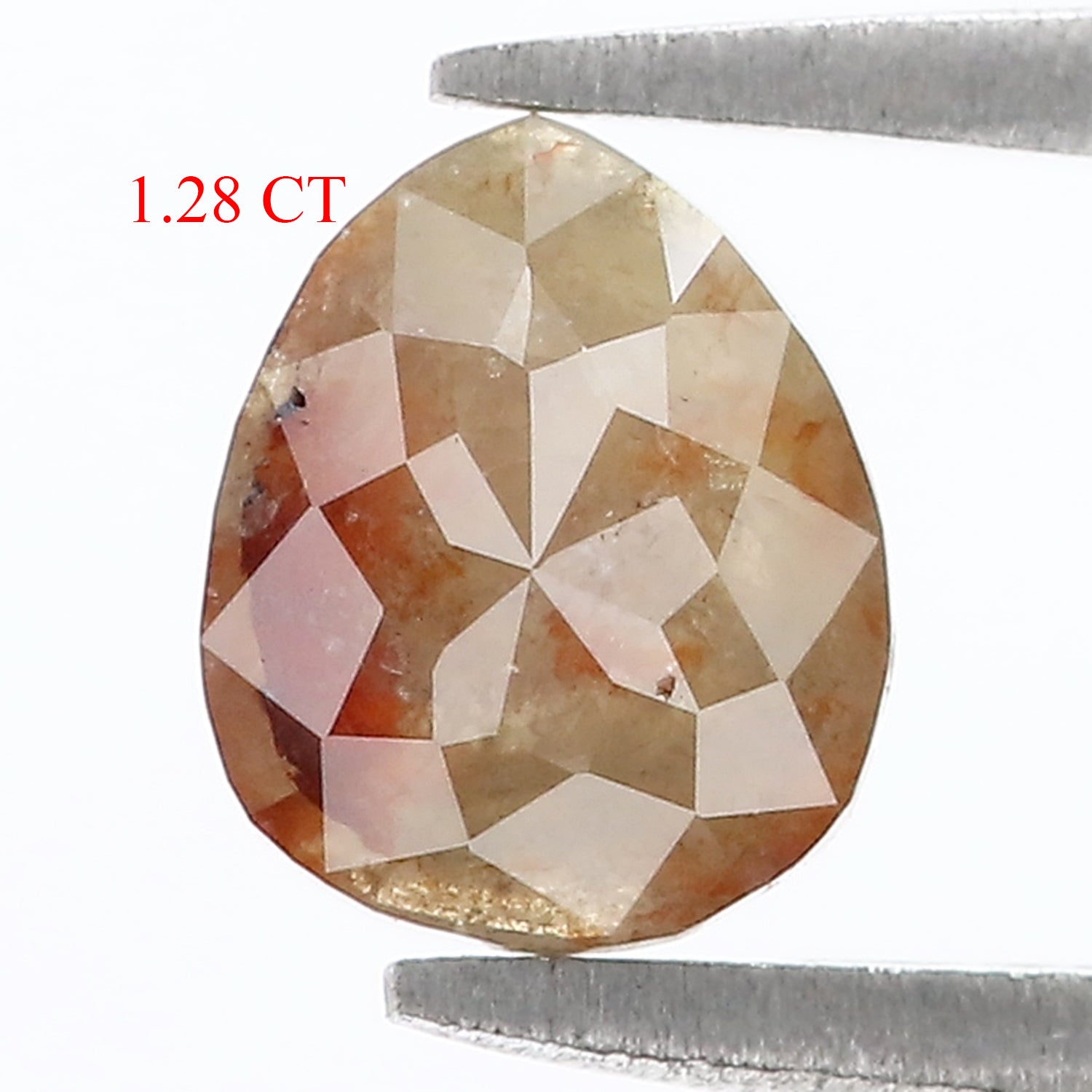 1.28 CT Natural Loose Pear Shape Diamond Brown Color Pear Cut Diamond 7.50 MM Natural Loose Grey Color Diamond Pear Rose Cut Diamond LQ6718