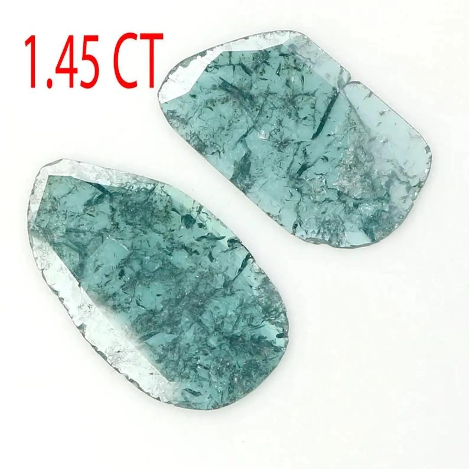 1.45 Ct Natural Loose Slice Shape Diamond Blue Color Slice Diamond 12.70 MM Natural Loose Diamond Blue Color Irregular Cut Diamond NQ1279