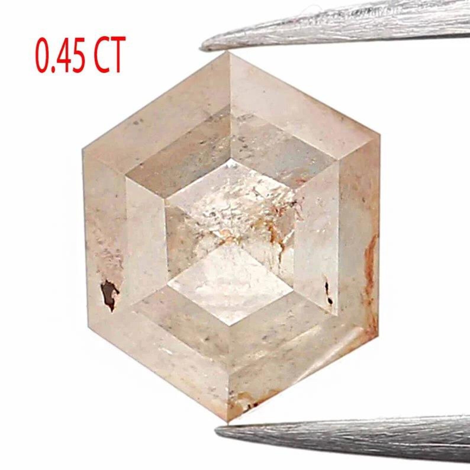 0.45 Ct Natural Loose Hexagon Shape Diamond Grey Color Hexagon Cut Diamond 4.95 MM Natural Loose Grey Color Hexagon Rose Cut Diamond NQ760