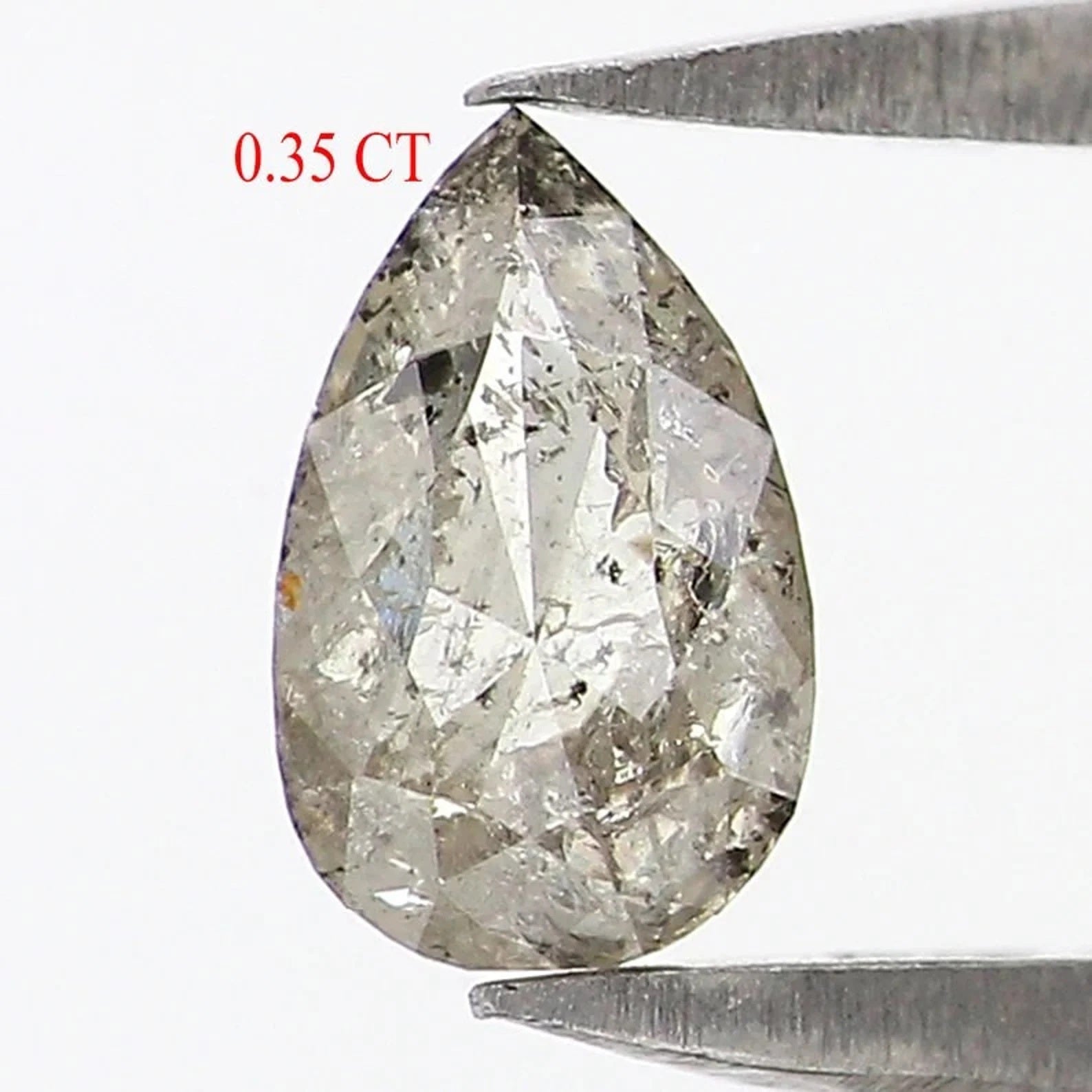 0.35 CT Natural Loose Pear Shape Diamond Salt And Pepper Pear Diamond 5.70 MM Natural Diamond Black Grey Color Pear Rose Cut Diamond NQ1040