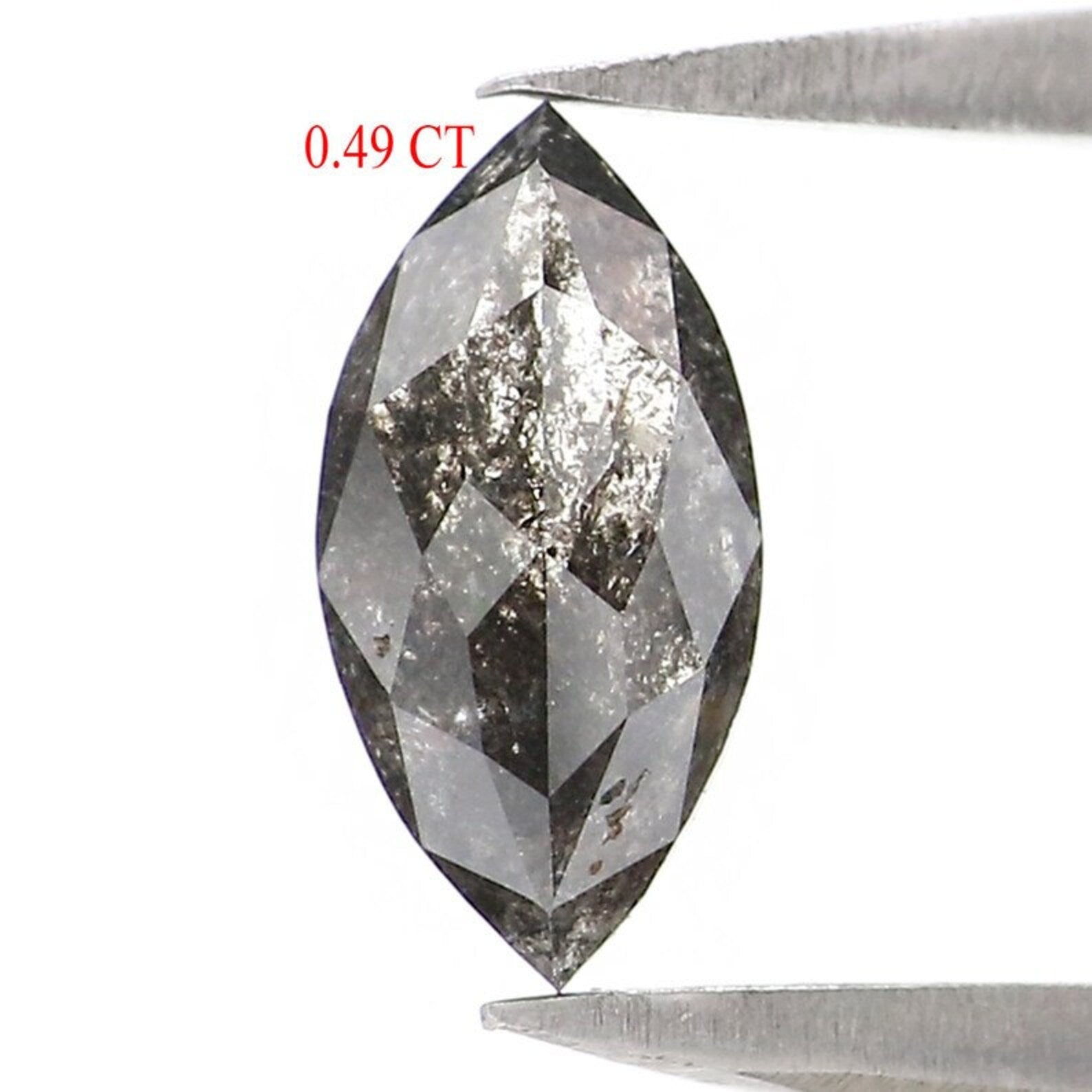0.49 CT Natural Loose Marquise Shape Diamond Salt And Pepper Marquise Cut Diamond 7.60 MM Natural Diamond Marquise Ruse Cut Diamond NQ2461