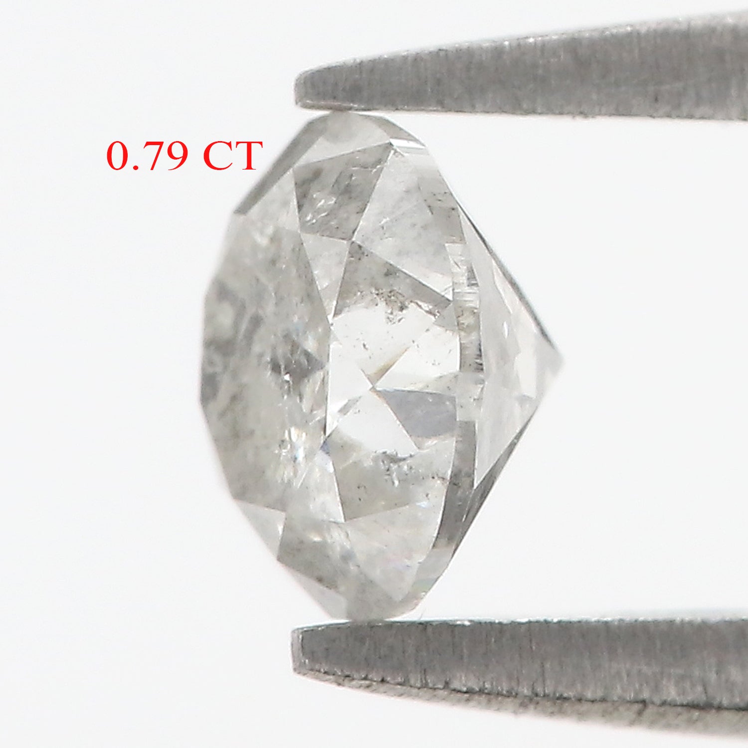 0.79 CT Natural Loose Round Shape Diamond Salt And Pepper Round Cut Diamond 5.60 MM Natural Black Grey Round Brilliant Cut Diamond LQ478