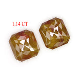 1.14 CT Natural Loose Radiant Pair Diamond Brown Color Diamond 5.50 MM Natural Loose Diamond Radiant Cut Diamond Radiant Pair KQ2725