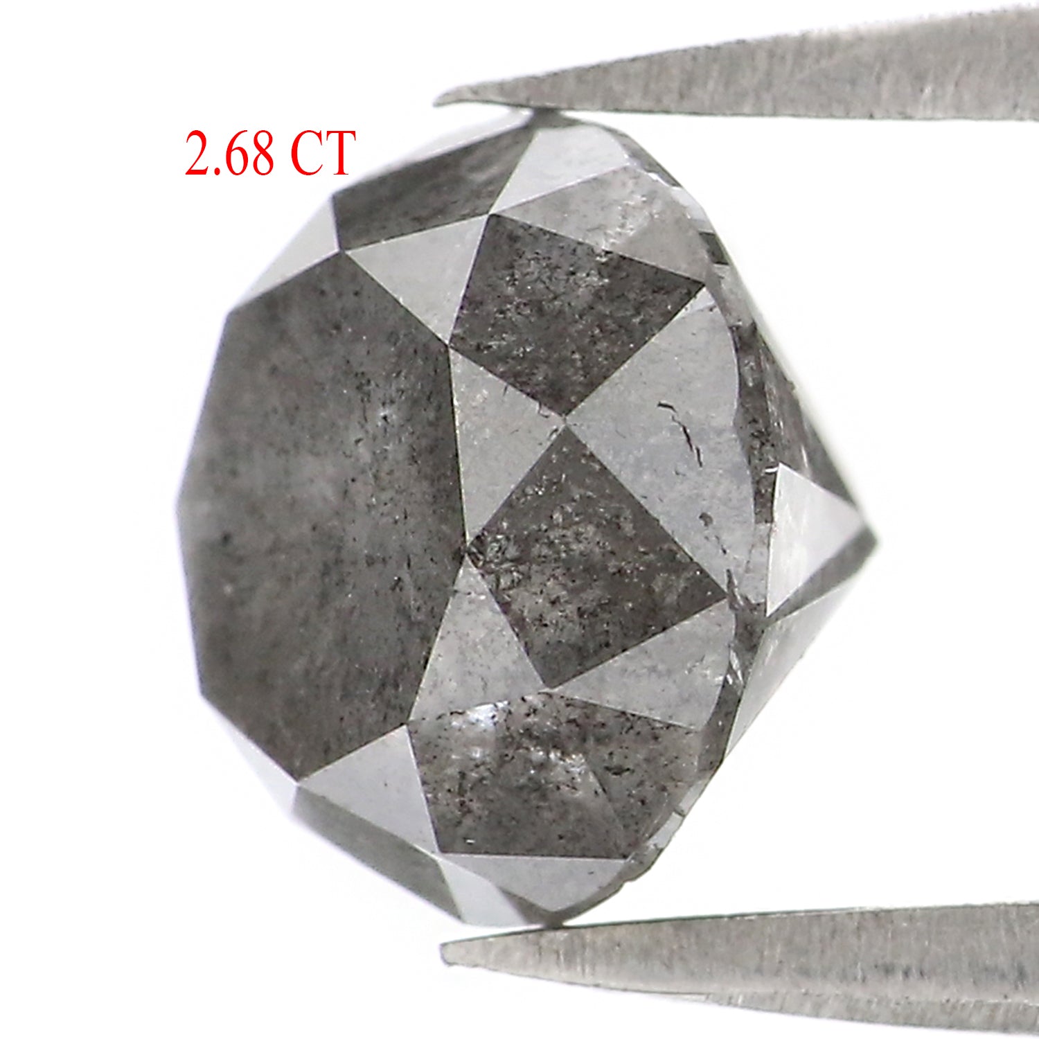 2.68 CT Natural Loose Round Diamond Salt And Pepper Diamond Natural Loose Diamond 7.80 MM Round Brilliant Cut Diamond Round Shape QK1989