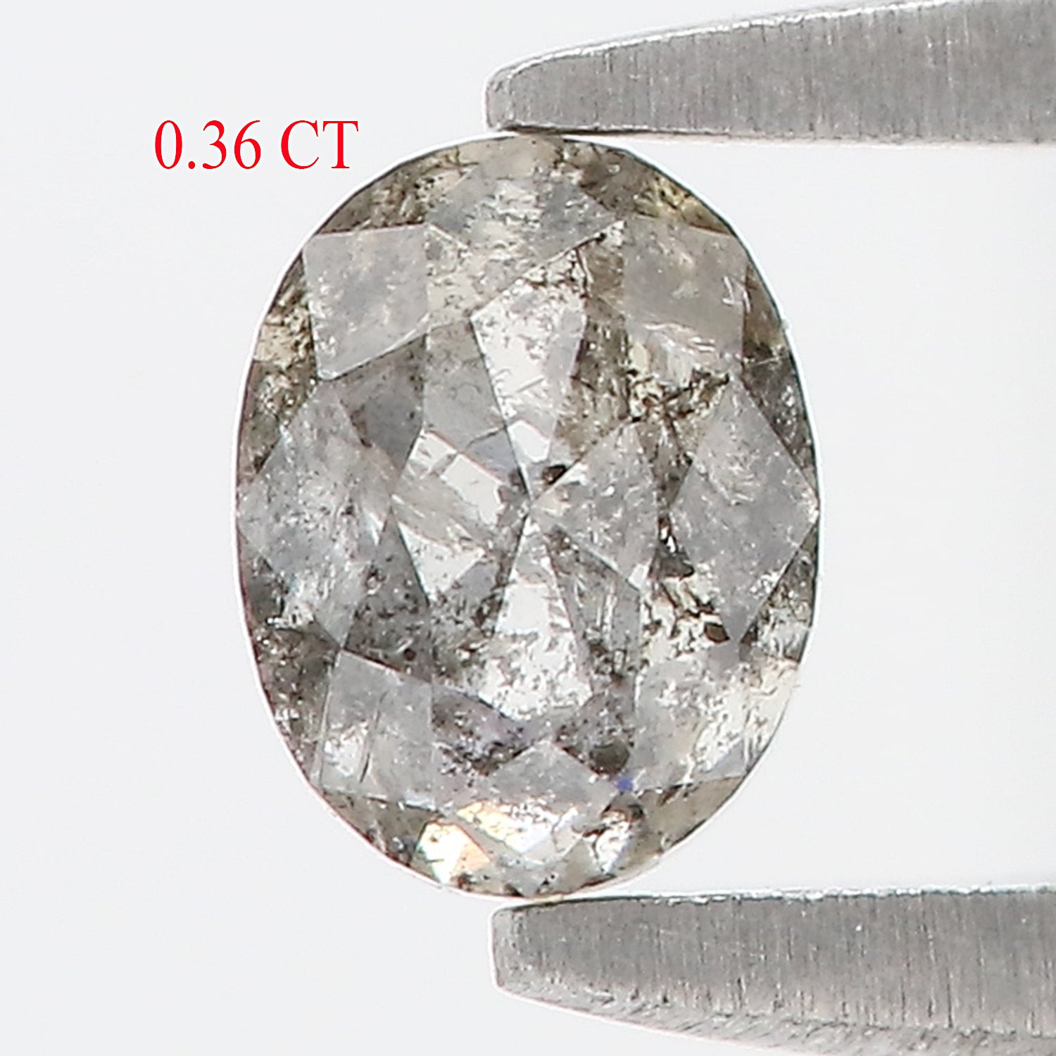 0.36 Ct Natural Loose Oval Shape Diamond Salt And Pepper Oval Cut Diamond 4.70 MM Natural Loose Black Gray Color Oval Rose Cut Diamond LQ435