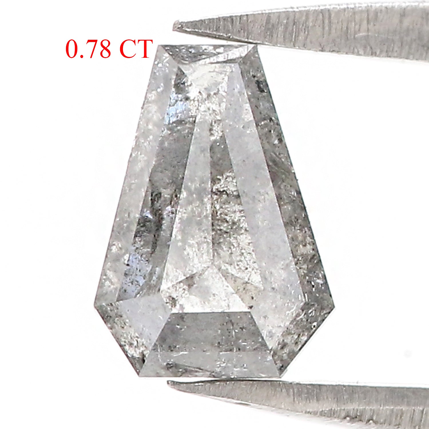 0.78 CT Natural Loose Coffin Shape Diamond Salt And Pepper Coffin Cut Diamond 7.00 MM Black Grey Color Coffin Shape Rose Cut Diamond QL808