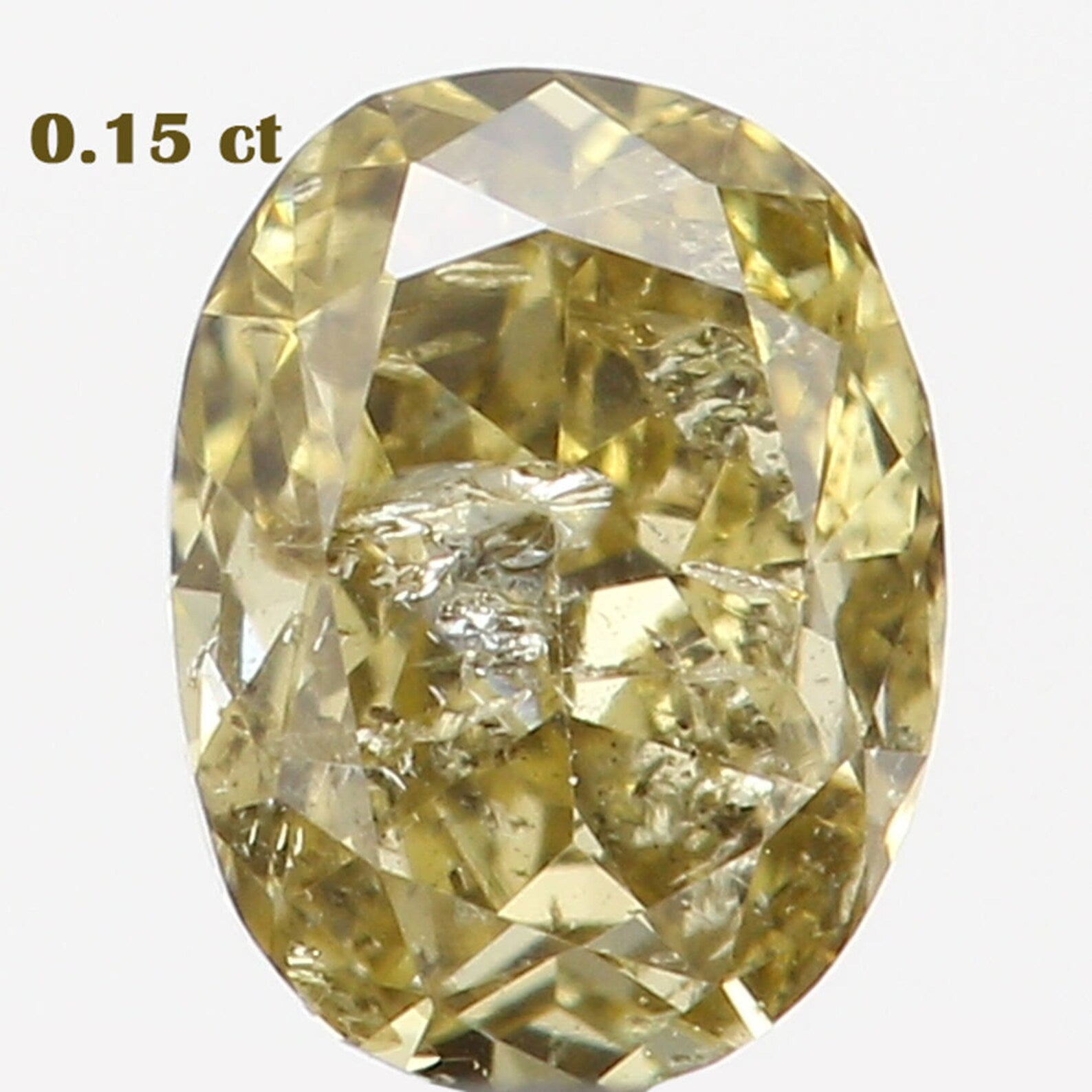 0.15 Ct Natural Loose Diamond Oval Green Color I2 Clarity 3.90 MM N7264