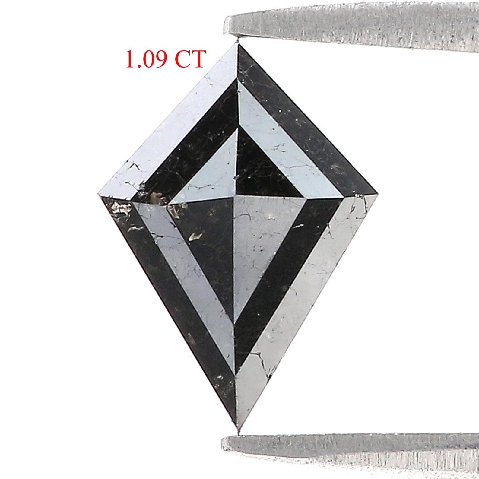 1.09 CT Natural Loose Kite Shape Diamond Black Color Kite Cut Diamond 10.55 MM Natural Black Color Diamond Kite Rose Cut Diamond N2591