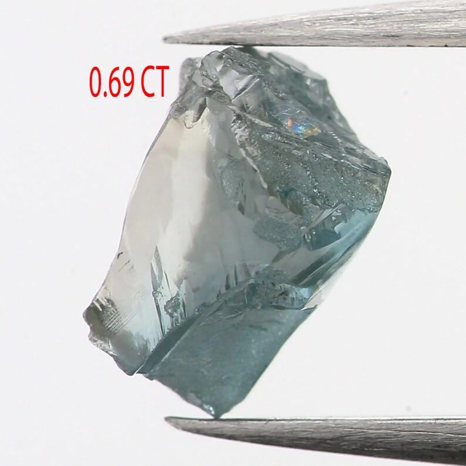 0.69 CT Natural Loose Rough Shape Diamond Blue Color Rough Diamond 5.90 MM Natural Diamond Blue Color Rough Irregular Cut Diamond NQ1156