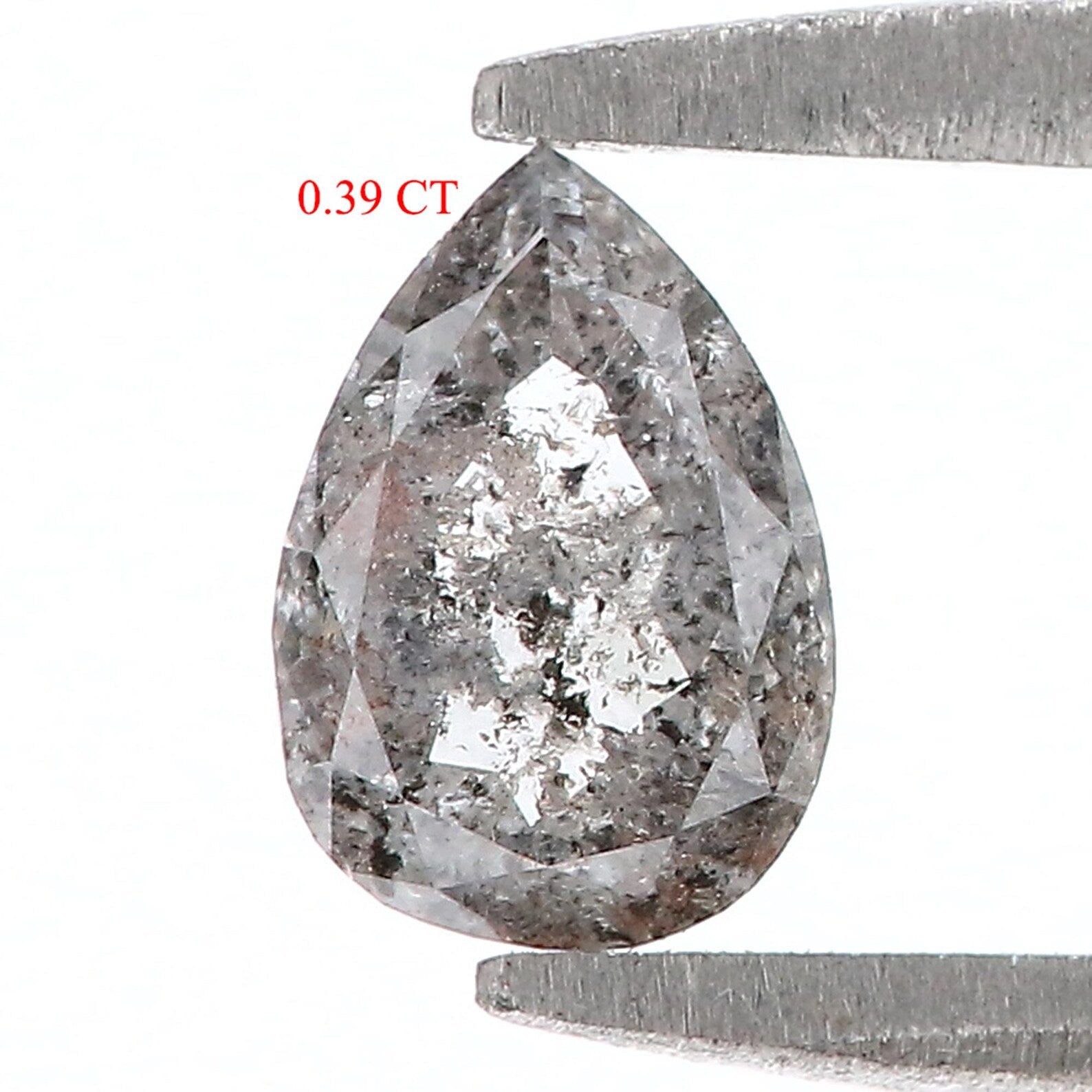 0.39 Ct Natural Loose Pear Shape Diamond Salt And Pepper Pear Cut Diamond 5.95 MM Natural Loose Black Grey Color Pear Rose Cut Diamond QN606