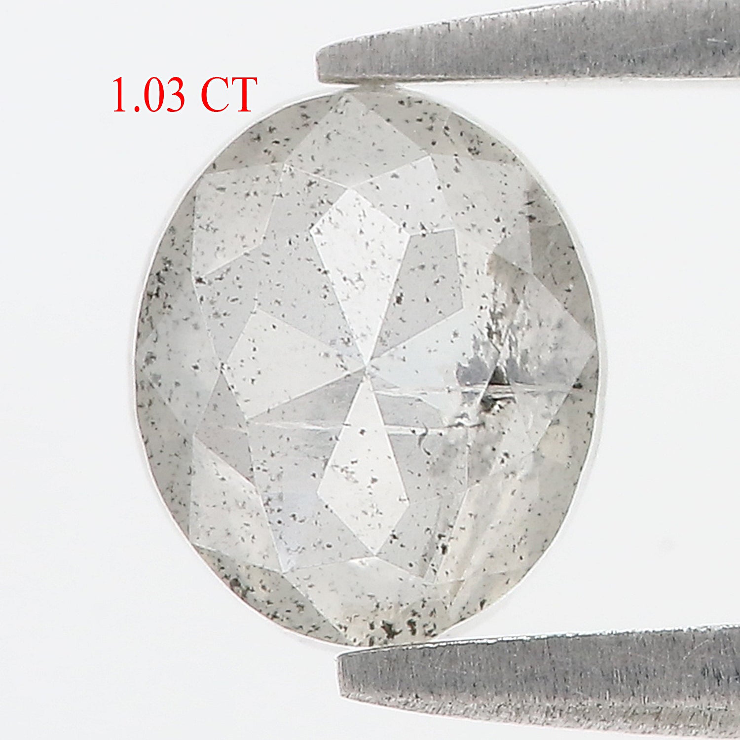 1.03 Ct Natural Loose Oval Shape Diamond Black Grey Color Oval Cut Diamond 7.00 MM Natural Loose Salt and Pepper Oval Shape Diamond QL1098