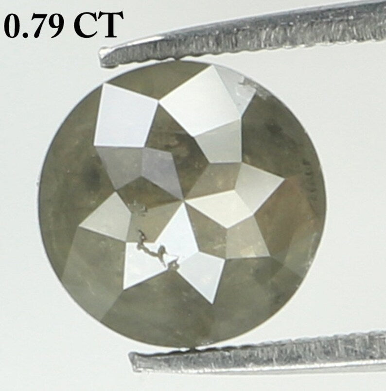 0.79 Ct Natural Loose Round Rose Cut Diamond Grey Color Round Cut Diamond 5.50 MM Natural Loose Diamond Round Shape Rose Cut Diamond N8607