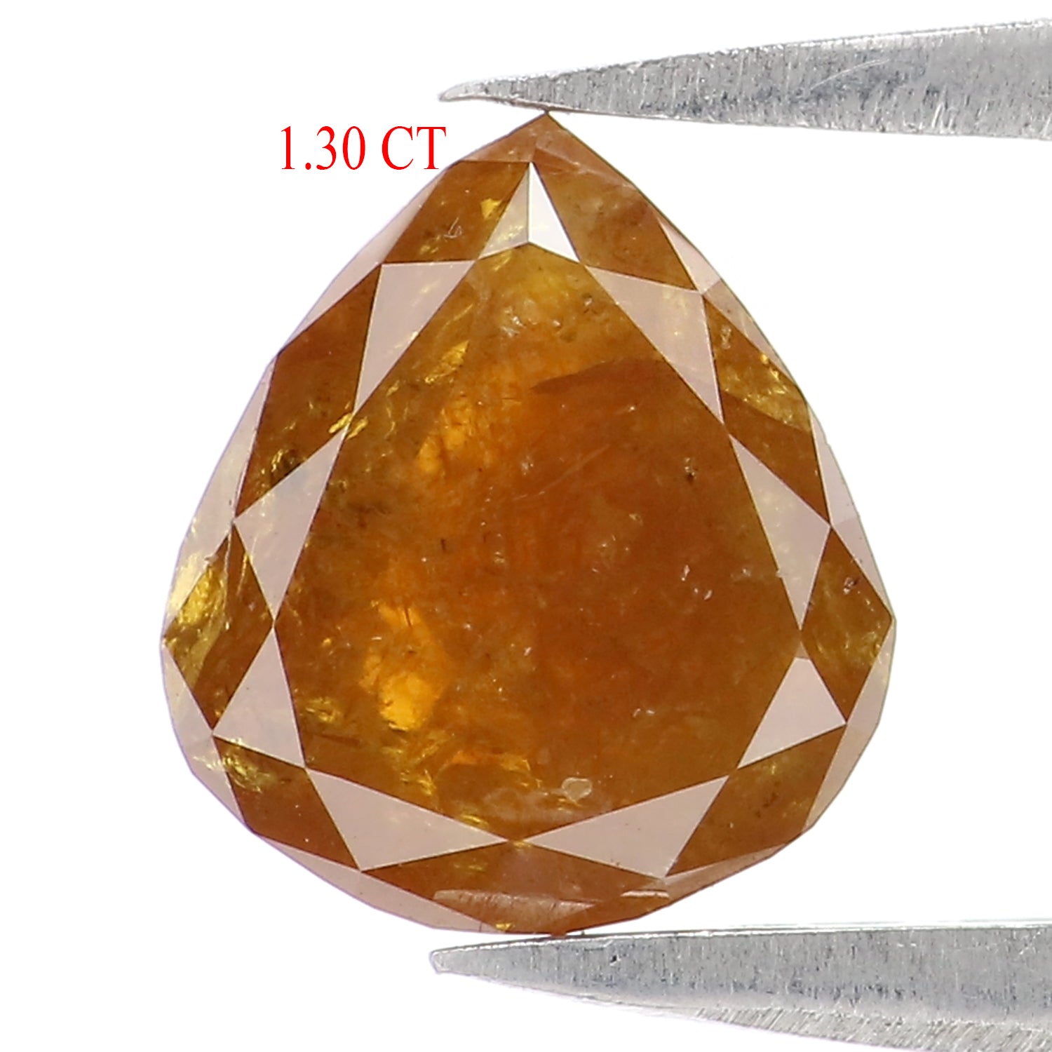 1.30 CT Natural Loose Pear Shape Diamond Brown Yellow Color Pear Diamond 7.85 MM Natural Brown Yellow Diamond Pear Rose Cut Diamond LQ8239