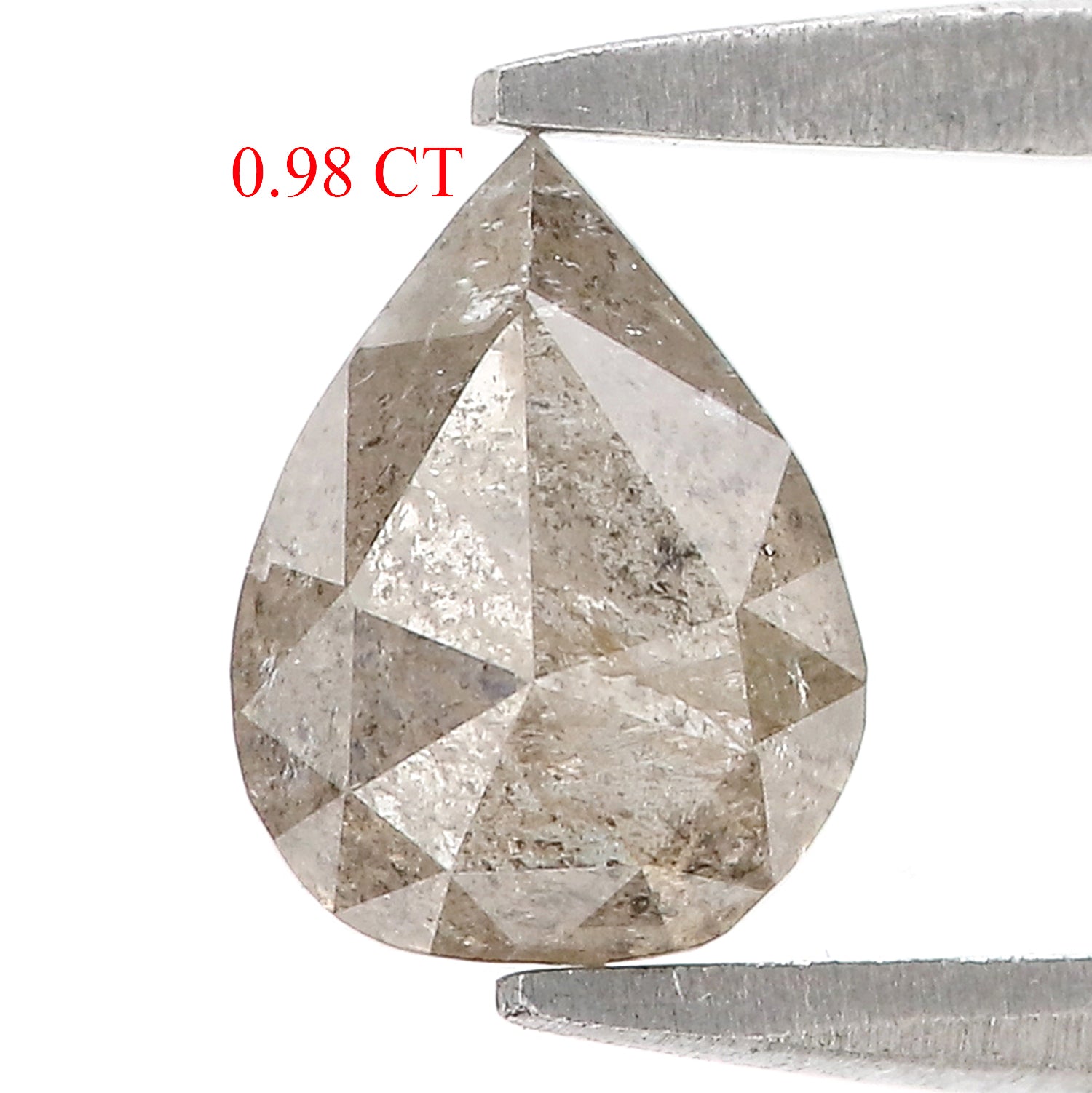 0.98 CT Natural Loose Pear Shape Diamond Salt And Pepper Pear Diamond 7.30 MM Natural Loose Diamond Grey Color Pear Rose Cut Diamond LQ7712