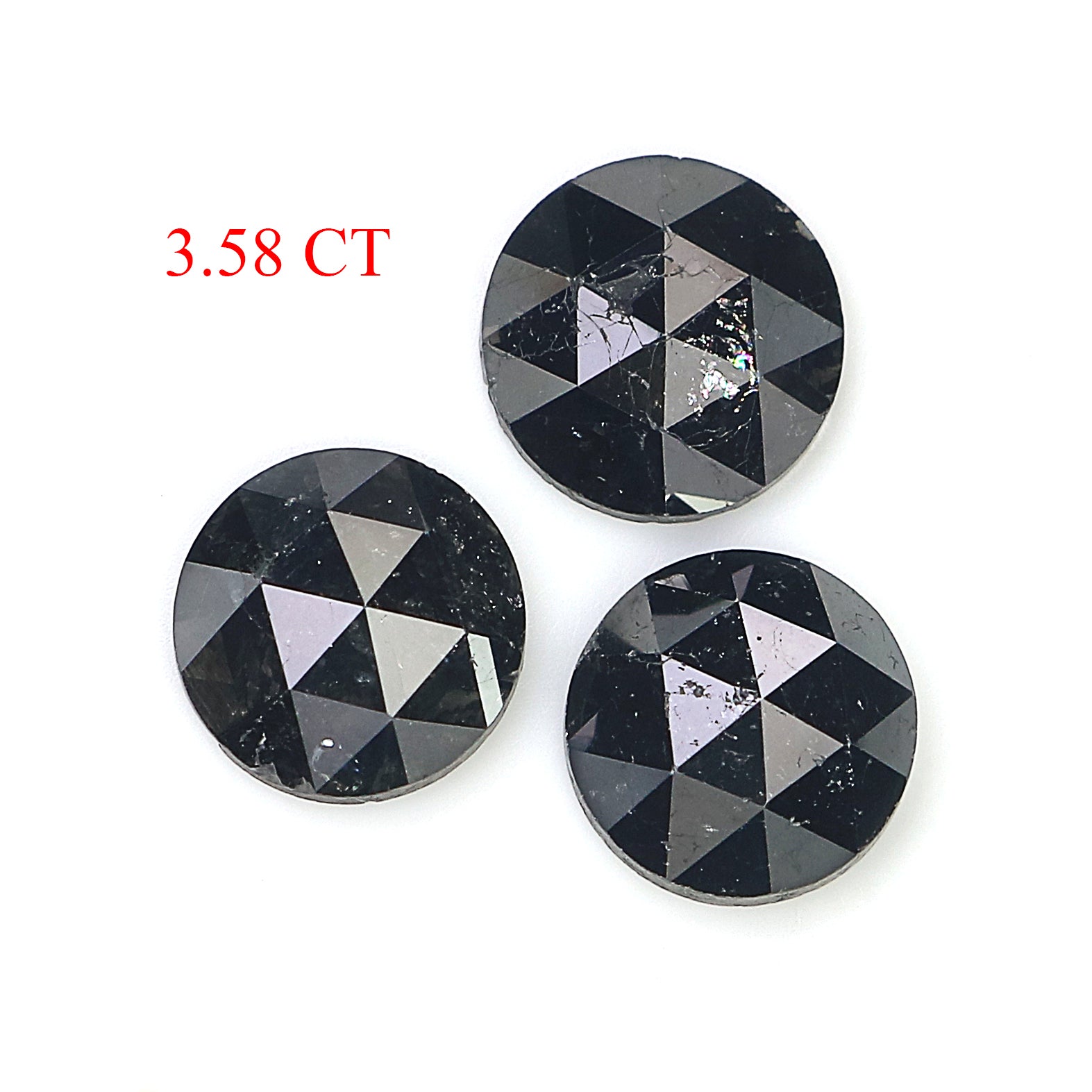 3.58 CT Natural Loose Round Rose Cut Diamond Black Color Round Shape Diamond 6.85 MM Natural Loose Black Color Round Rose Cut Diamond LQ1695