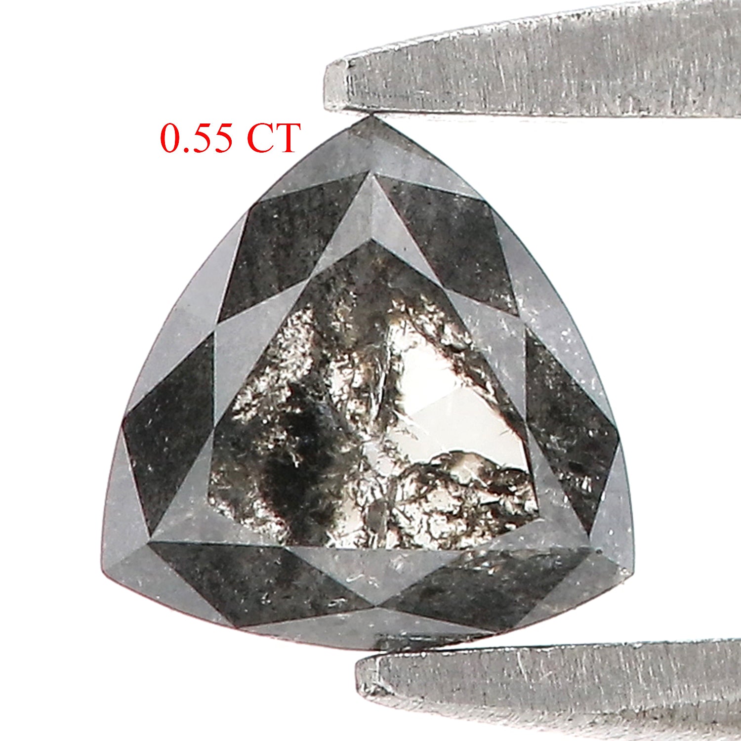 0.55 CT Natural Loose Triangle Shape Diamond Salt And Pepper Diamond 5.15 MM Natural Black Grey Color Diamond Triangle Cut Diamond L3388