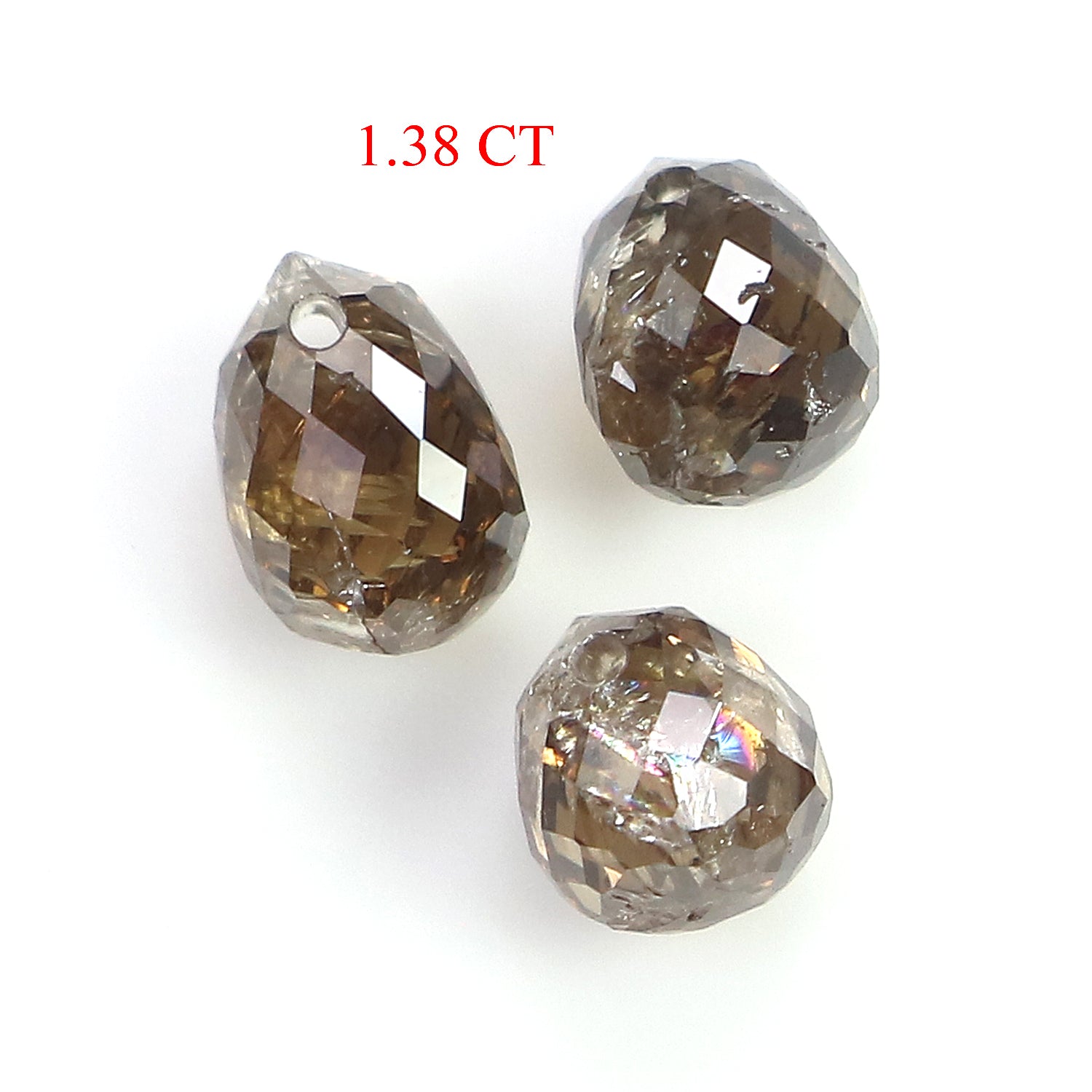 1.38 Ct Natural Loose Briolette Shape Diamond Brown Color Drop Diamond 3.90 MM Natural Loose Diamond Brown Briolette Cut Diamond LQ9986