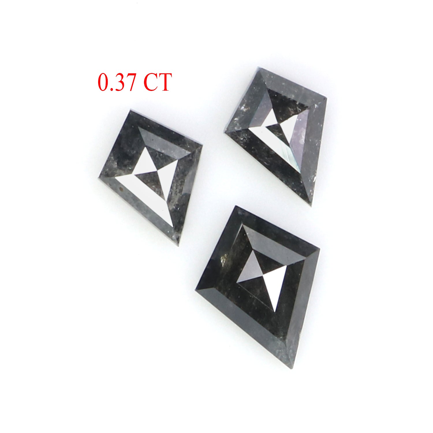 Natural Loose Kite Diamond, Salt And Pepper Diamond, Natural Loose Diamond, Kite Rose Cut Diamond, Kite Diamond 0.37 CT Kite Shape KDL2823