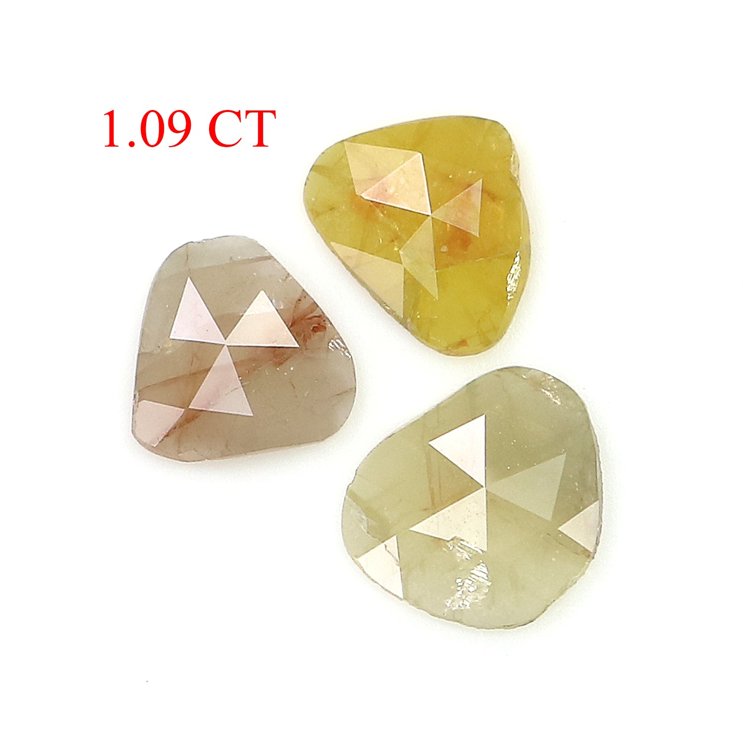 1.09 CT Natural Loose Slice Shape Diamond Yellow Color Slice Cut Diamond 6.85 MM Natural Loose Grey Color Slice Irregular Cut Diamond LQ3212
