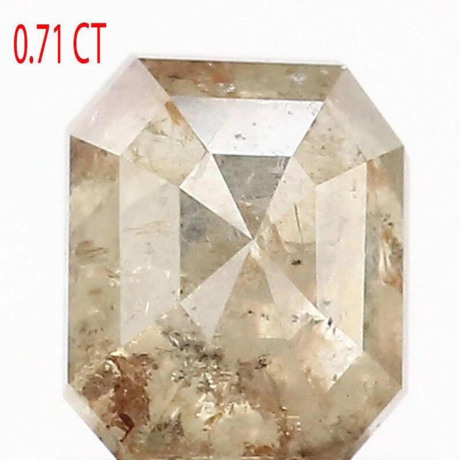 0.71 Ct Natural Loose Emerald Shape Diamond Grey Yellow Color Emerald Diamond 5.40 MM Natural Loose Diamond Emerald Rose Cut Diamond NQ447