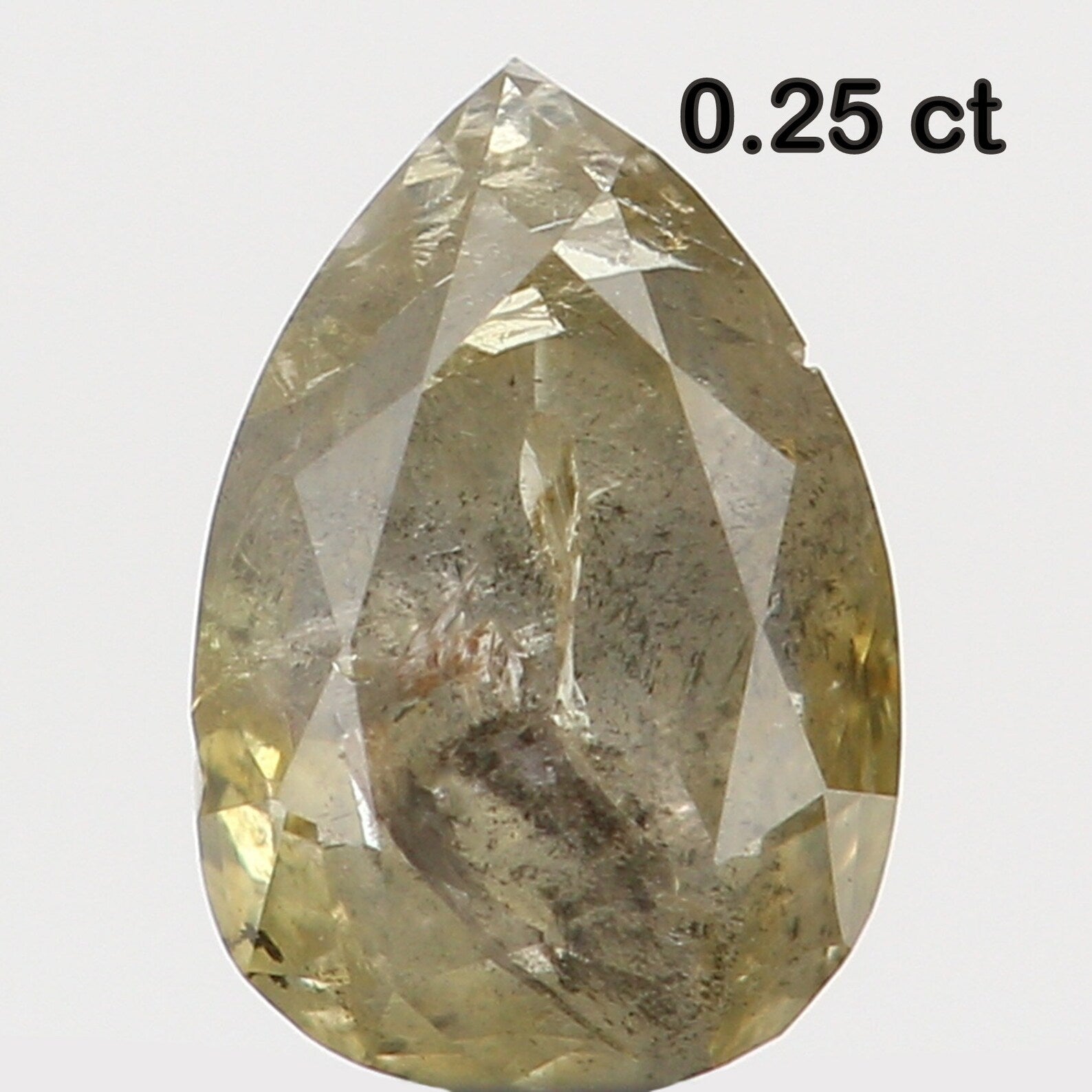 0.25 Ct Natural Loose Diamond Pear Green Color I1 Clarity 4.57 MM N7647