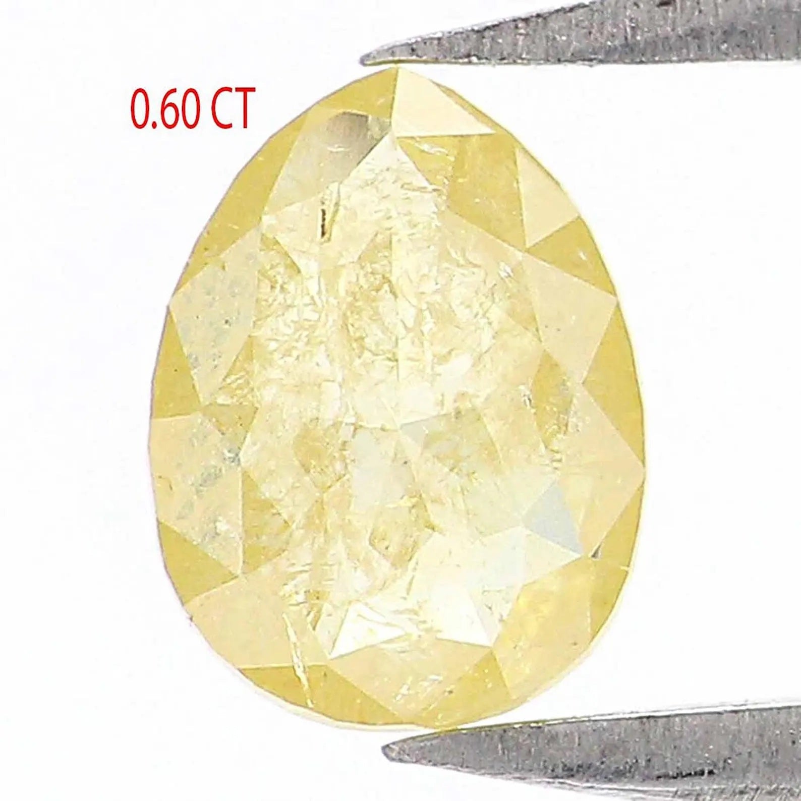 0.60 Ct Natural Loose Pear Shape Diamond Yellow Color Pear Cut Diamond 6.20 MM Natural Loose Yellow Diamond Pear Rose Cut Diamond NQ1946