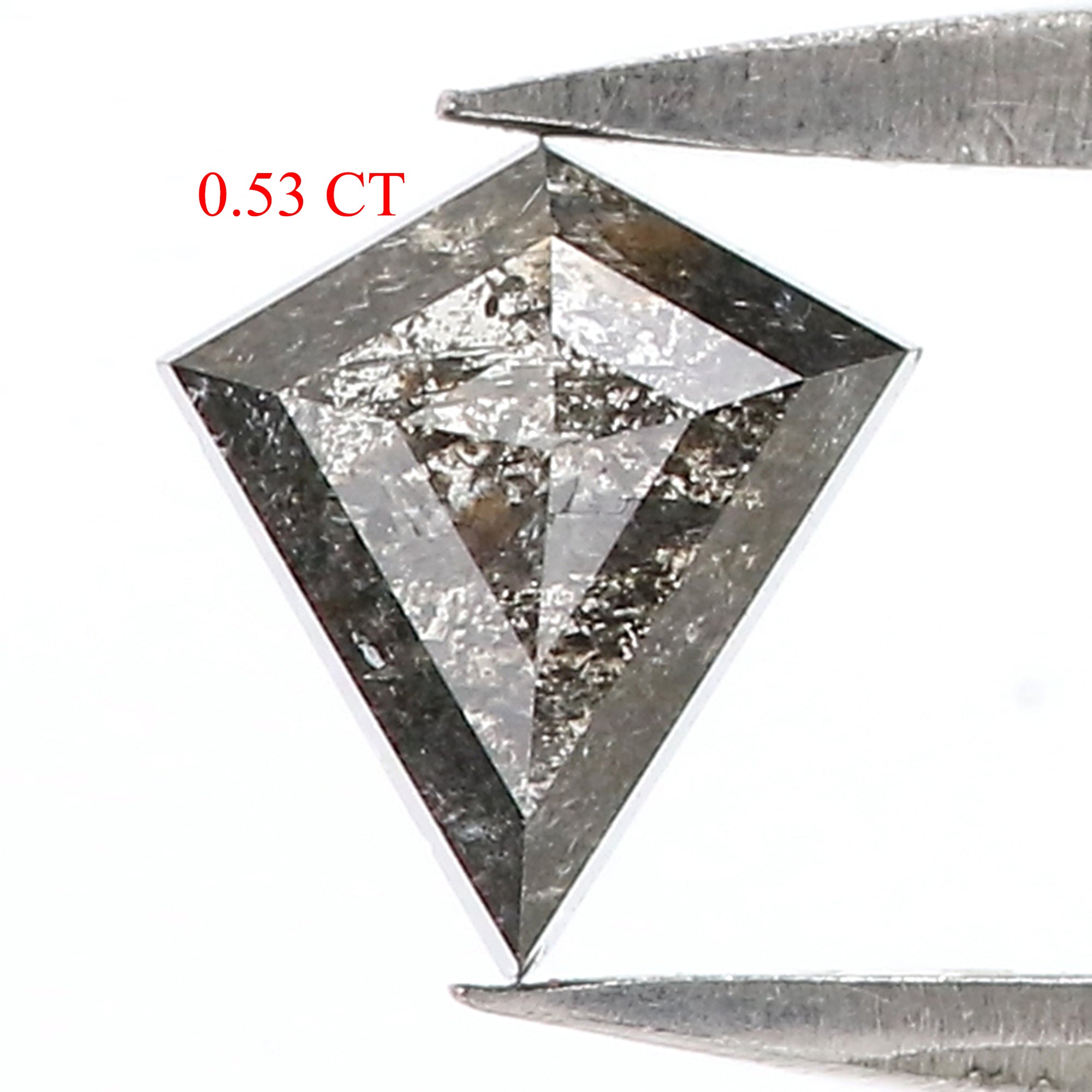 0.53 Ct Natural Loose Kite Shape Diamond Salt And Pepper Kite Diamond 6.30 MM Natural Diamond Black Grey Color Kite Rose Cut Diamond QL3131