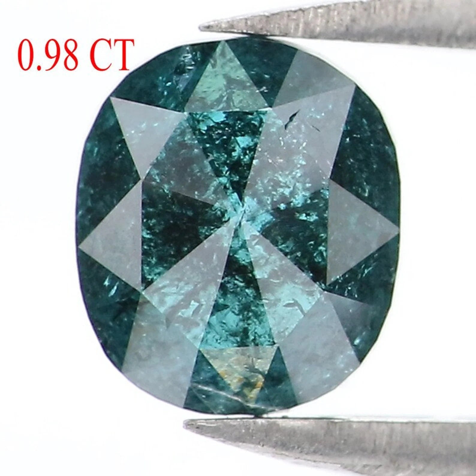 0.98 CT Natural Loose Oval Diamond Blue Color Oval Shape Diamond 6.30 MM Natural Loose Diamond Blue Color Oval Shape Rose Cut Diamond NQ9077