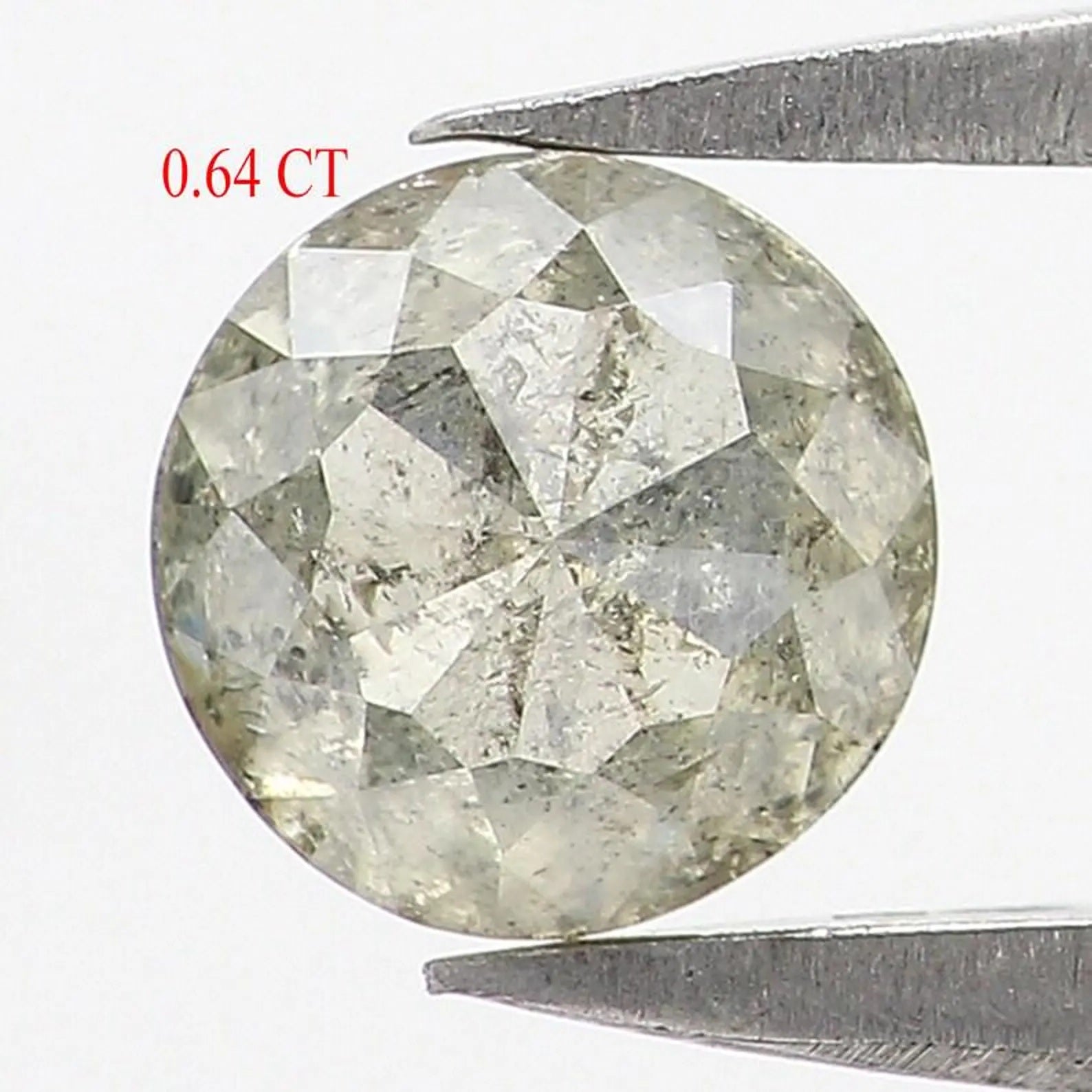 0.64 CT Natural Loose Round Shape Diamond Grey Color Round Cut Diamond 5.10 MM Natural Diamond Green Color Round Rose Cut Diamond NQ396