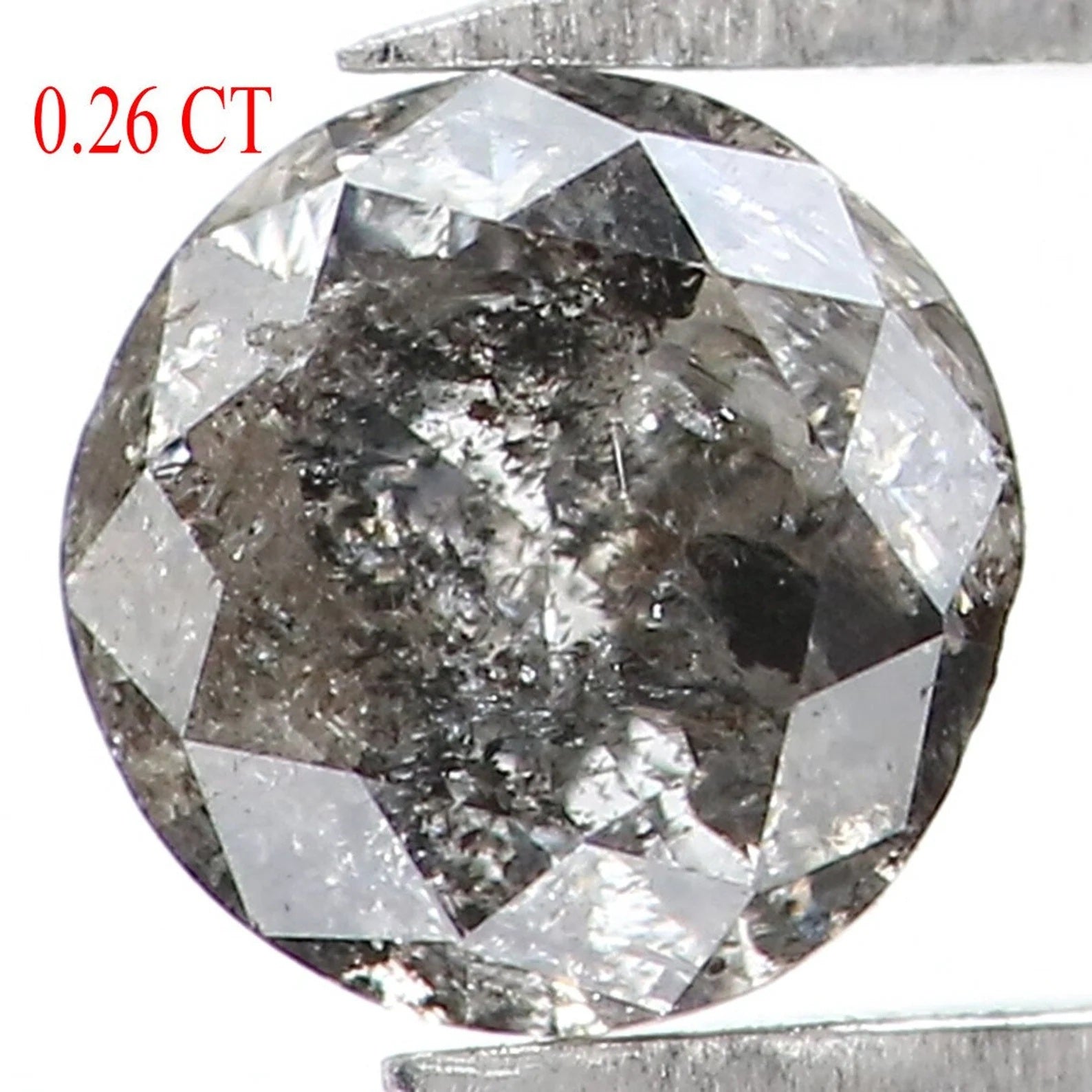 0.26 CT Natural Loose Round Shape Diamond Salt And Pepper Round Diamond 3.85 MM Natural Black Grey Color Round Brilliant Cut Diamond NQ1682