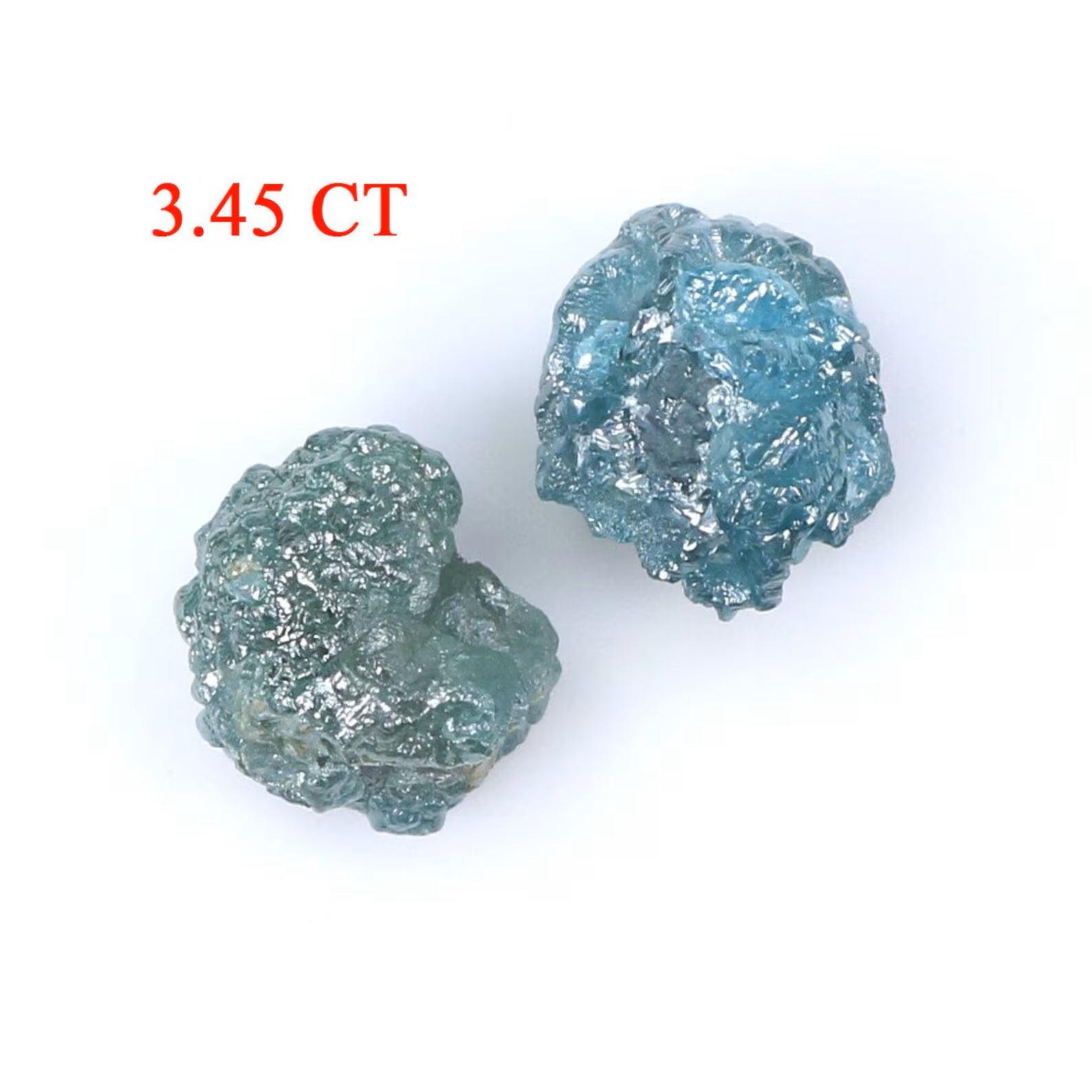 3.45 CT Natural Loose Rough Shape Diamond Blue Color Rough Cut Diamond 7.30 MM Natural Loose Diamond Blue Rough Irregular Cut Diamond NQ674