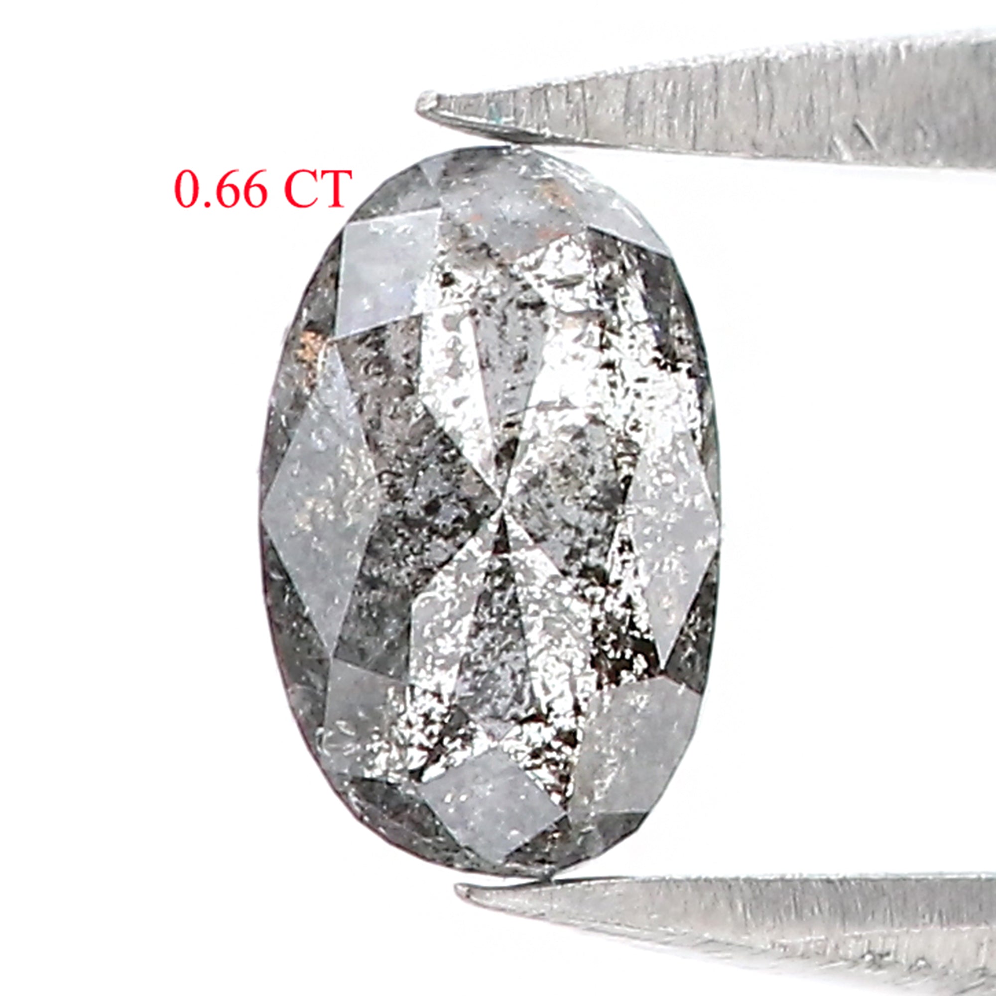 0.56 Ct Natural Loose Oval Shape Diamond Black Grey Color Oval Cut Diamond 6.50 MM Natural Loose Salt and Pepper Oval Shape Diamond QL074