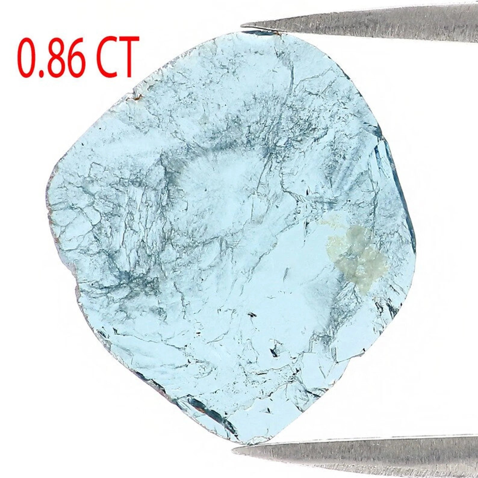 0.86 CT Natural Loose Slice Shape Diamond Blue Color Slice Cut Diamond 11.50 MM Natural Diamond Irregular Cut Slice Shape Diamond NQ1318