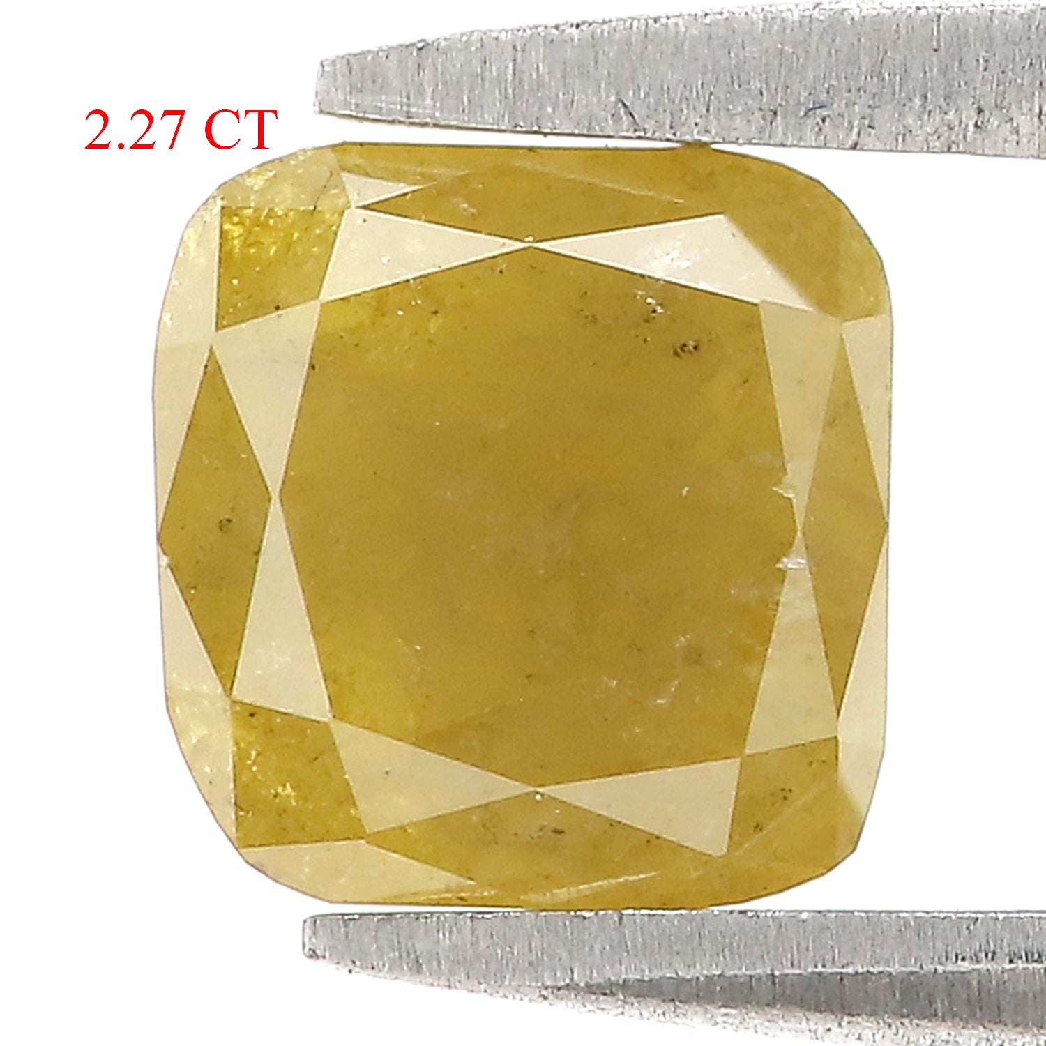2.27 CT Natural Loose Cushion Shape Diamond Yellow Color Cushion Diamond 7.00 MM Natural Loose Yellow Color Cushion Rose Cut Diamond LQ5005