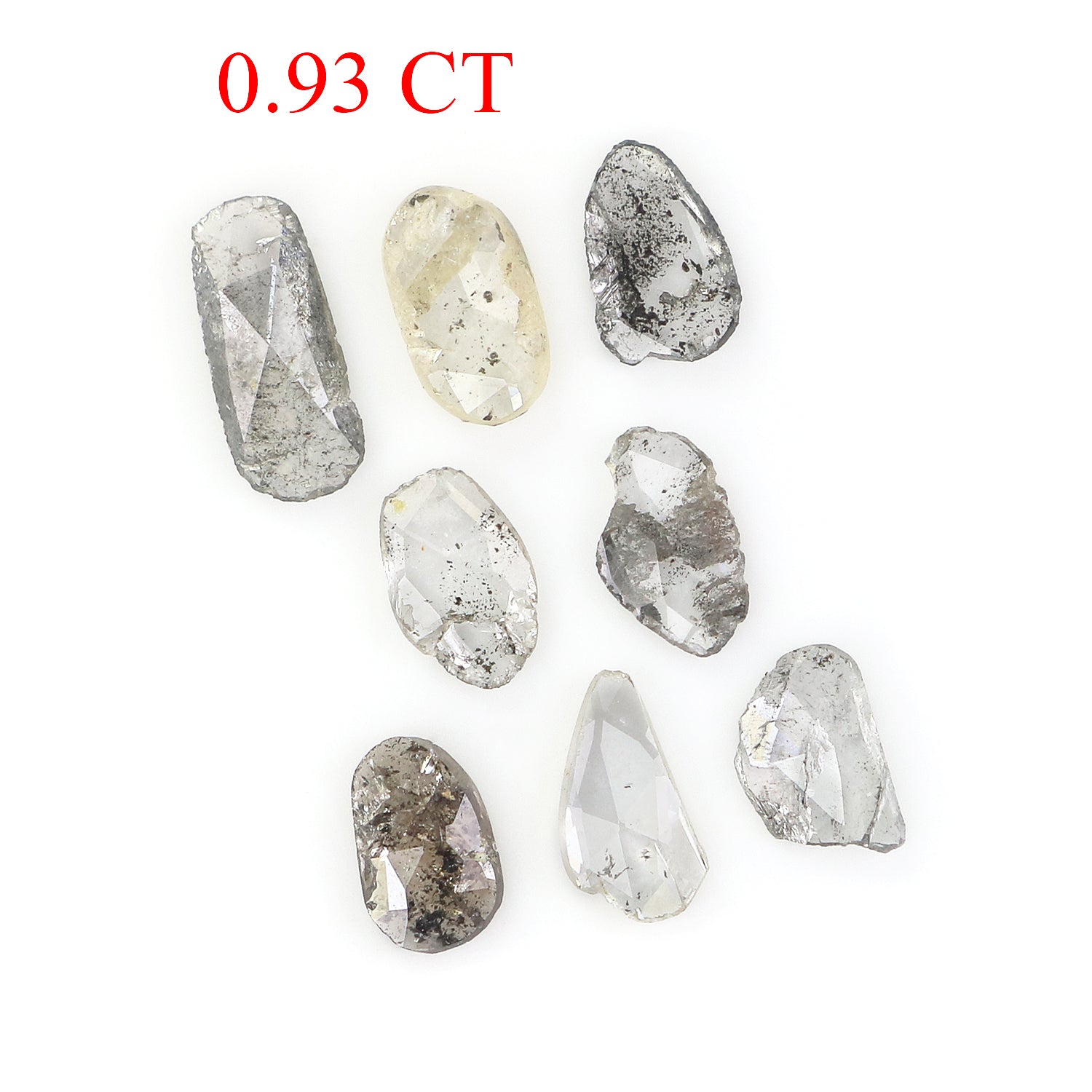0.93 Ct Natural Loose Slice Shape Diamond Slice Salt And Pepper Diamond 4.65 MM Slice Natural Loose Diamond Slice Black Grey Diamond LQ1447