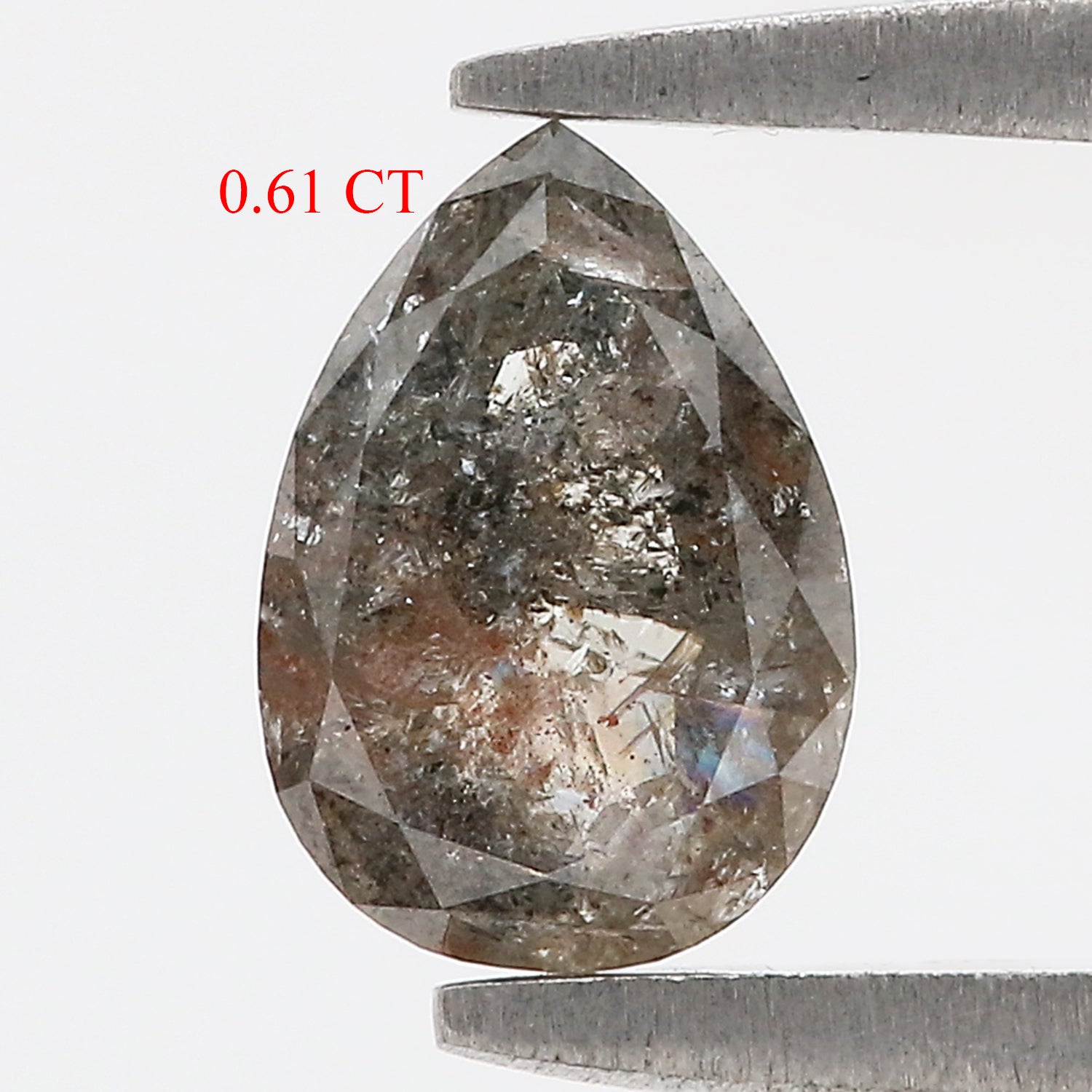 0.61 CT Natural Loose Pear Shape Diamond Grey Color Pear Cut Diamond 6.75 MM Natural Loose Brown Color Diamond Pear Rose Cut Diamond KQ2332