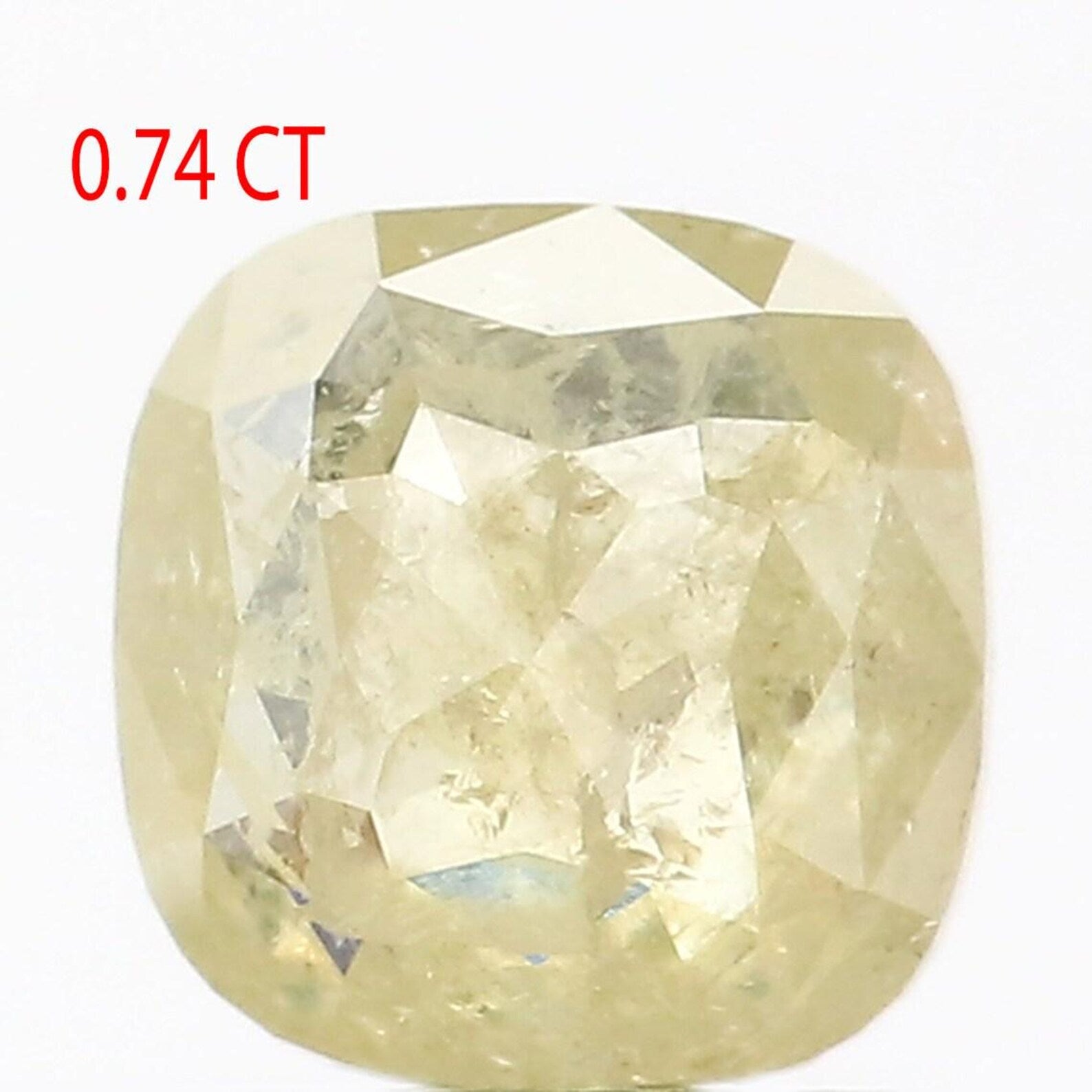 0.74 Ct Natural Loose Cushion Shape Diamond Cushion Yellow Color Cushion Diamond 5.60 MM Natural Loose Yellow Color Cushion Rose Cut NQ319