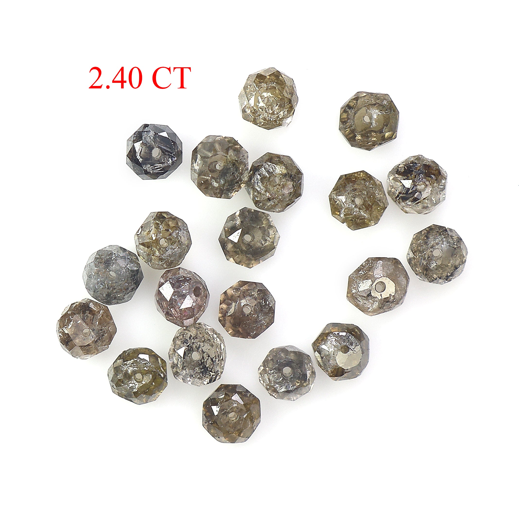 2.40 CT Natural Loose Bead Shape Diamond Brown Color Bead Cut Diamond 2.50 MM Natural Loose Brown Color Diamond Bead Rose Cut Diamond LQ1722