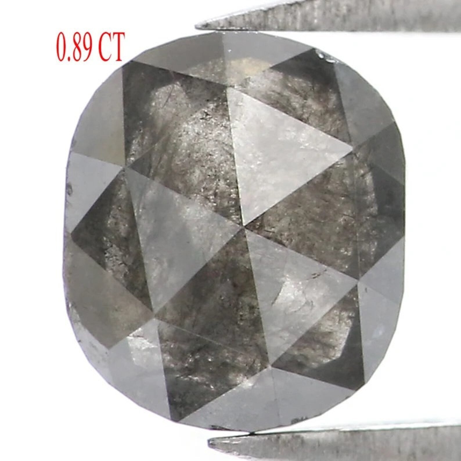 0.89 CT Natural Loose Oval Shape Diamond Salt And Pepper Oval Diamond 6.45 MM Natural Diamond Black Grey Color Oval Rose Cut Diamond NQ1753