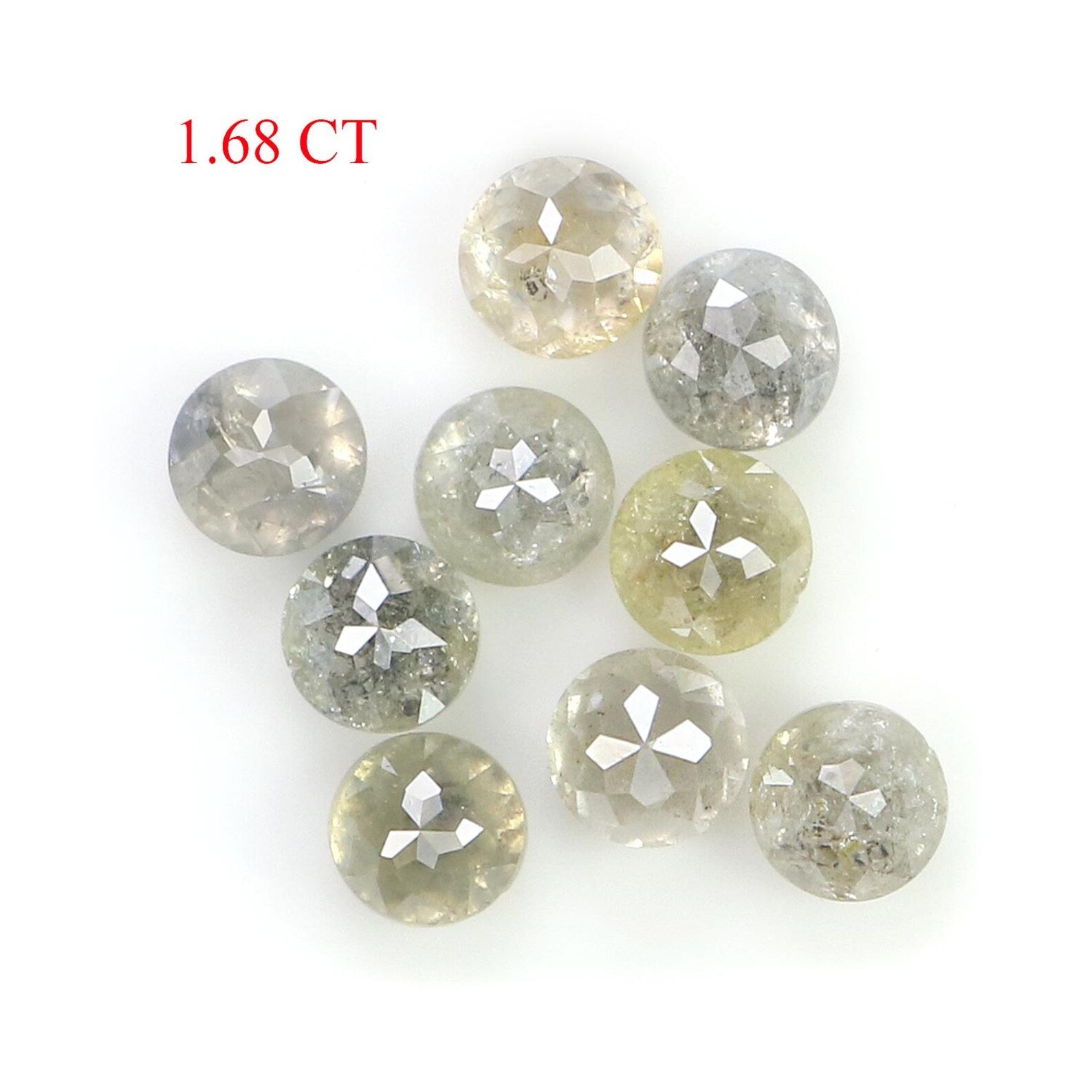 1.68 CT Natural Loose Round Shape Diamond Grey Color Round Diamond 3.10 MM Natural Loose Diamond Grey Color Round Rose Cut Diamond NQ7784