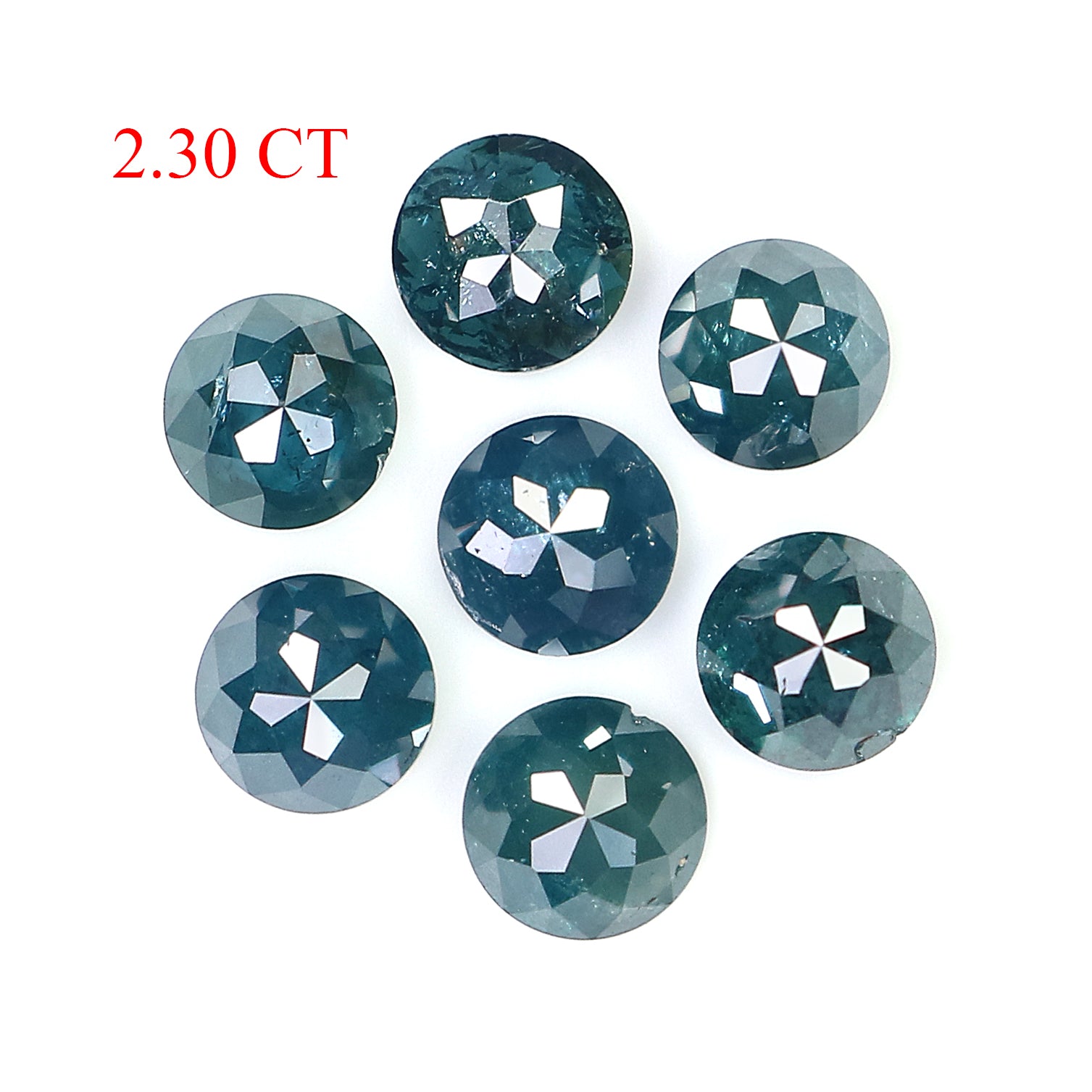 2.30 CT Natural Loose Rose Cut Diamond Blue Color Round Cut Diamond 3.90 MM Natural Loose Blue Diamond Round Rose Cut Shape Diamond LQ2386