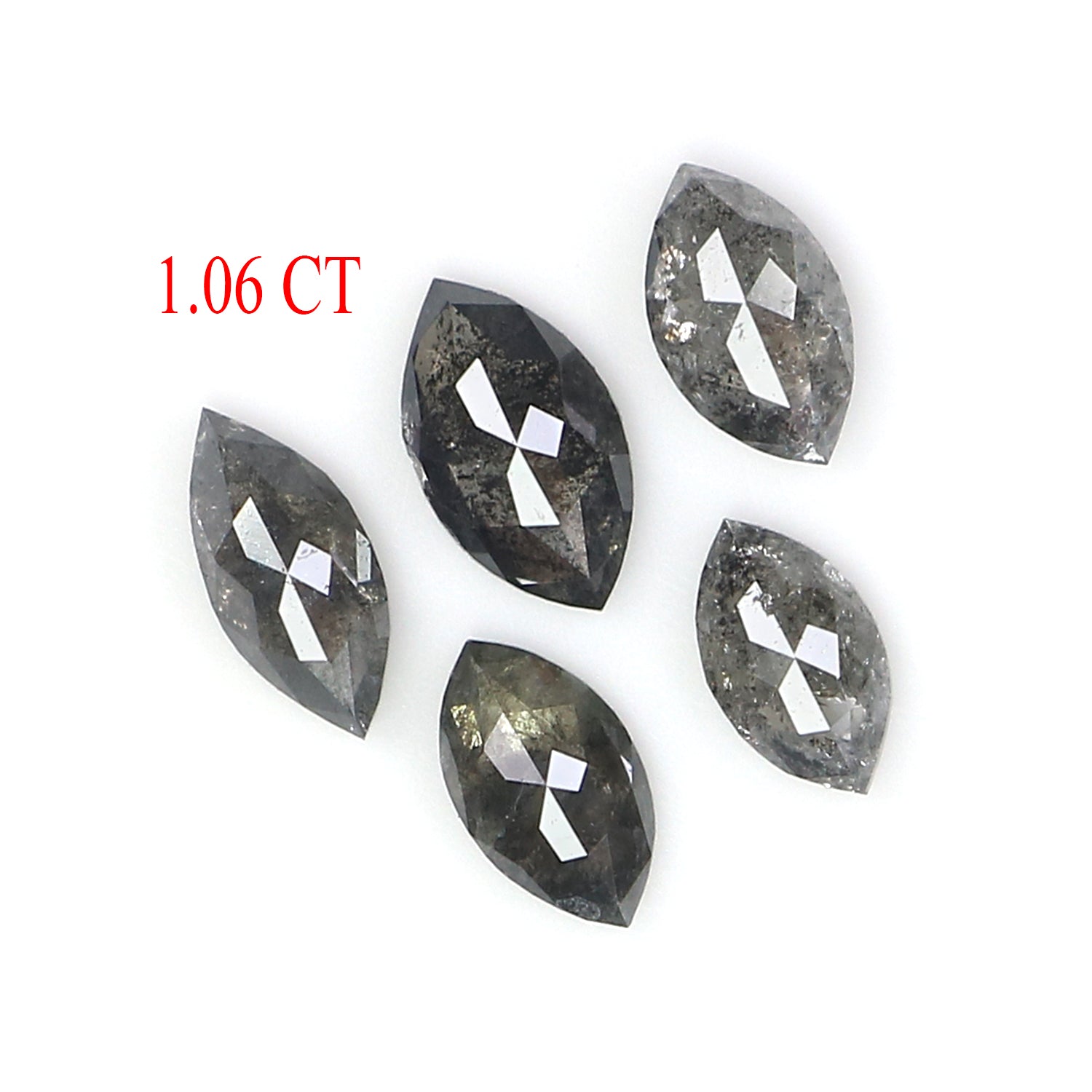 1.06 CT Natural Loose Marquise Shape Diamond Salt And Pepper Marquise Cut Diamond 4.95 MM Black Grey Color Marquise Rose Cut Diamond LQ2915