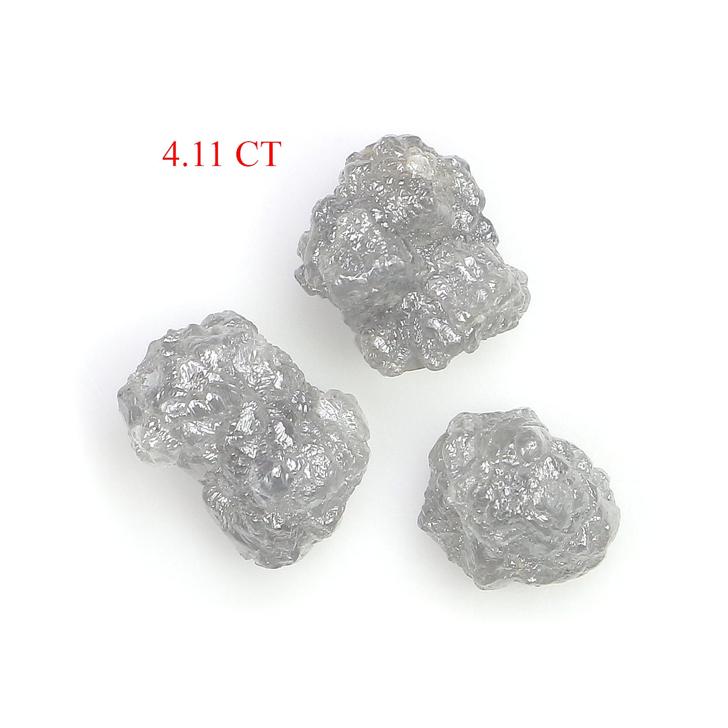 4.11 CT Natural Loose Rough Shape Diamond Grey Color Rough Uncut Diamond 7.70 MM Natural Grey Diamond Rough Irregular Cut Diamond LQ3361